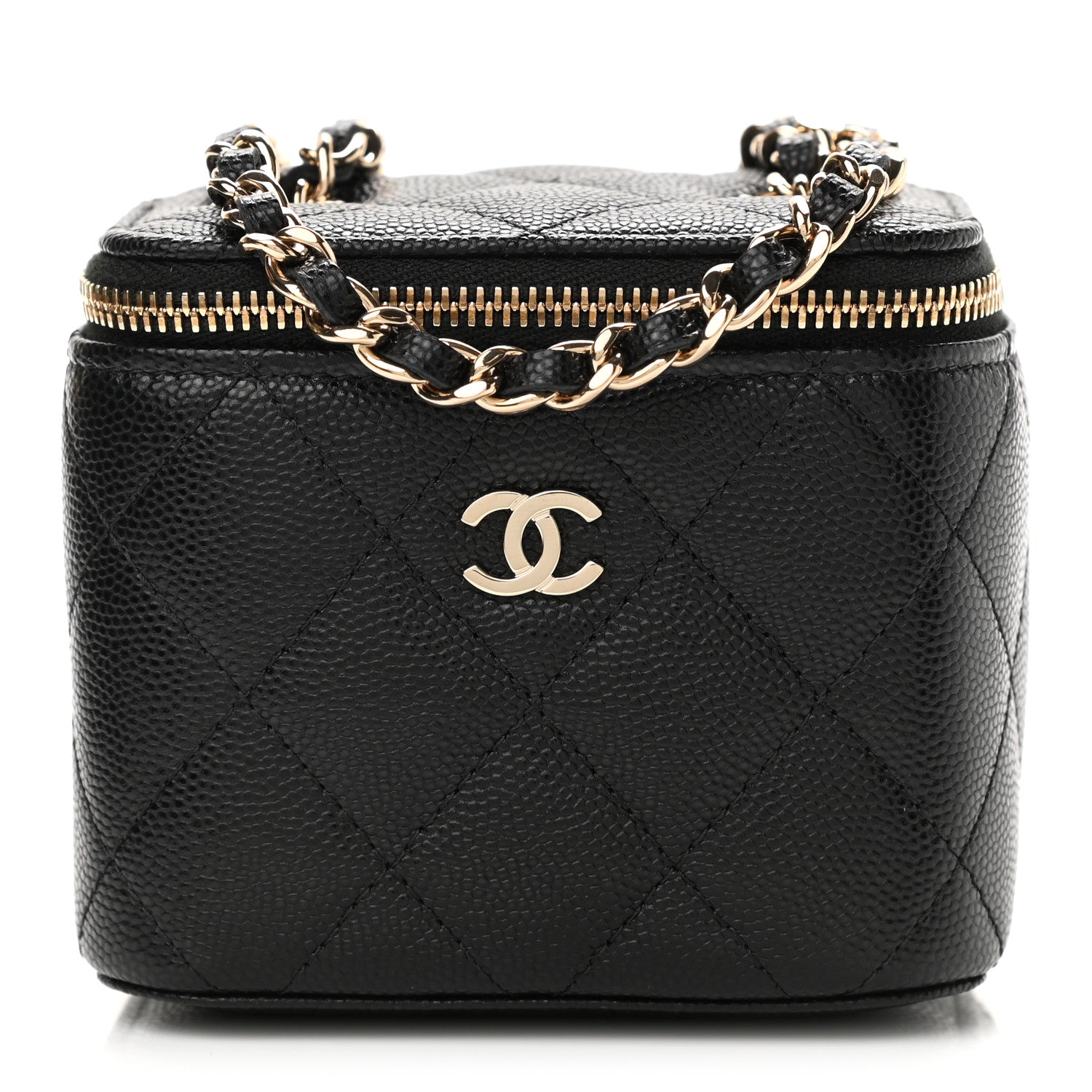 Chanel Caviar Quilted Mini Vanity Case With Chain Black 1 of 11