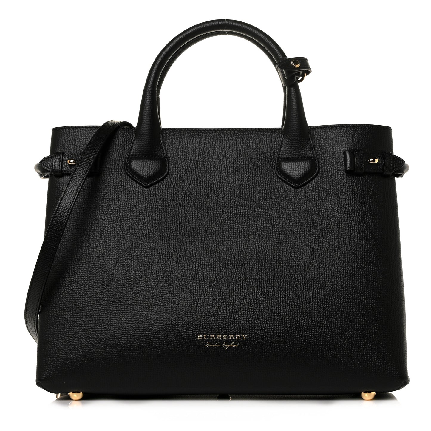 Derby Calfskin House Check Medium Banner Tote Black