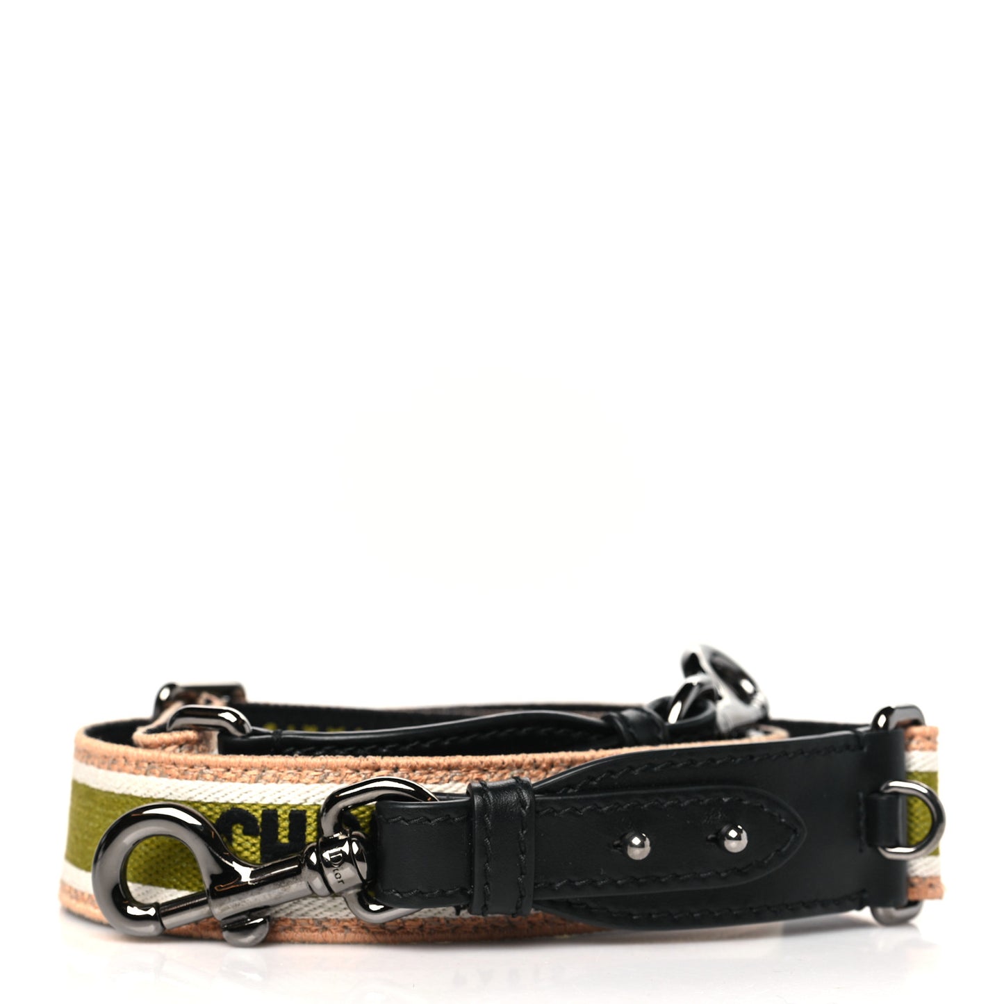 Canvas Embroidered Adjustable Shoulder Strap Green Pink