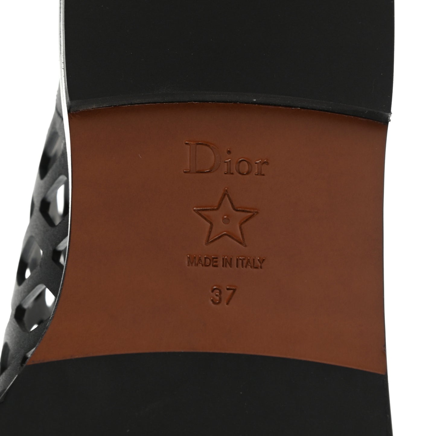 Calfskin D-Trap Sandals 37 Black