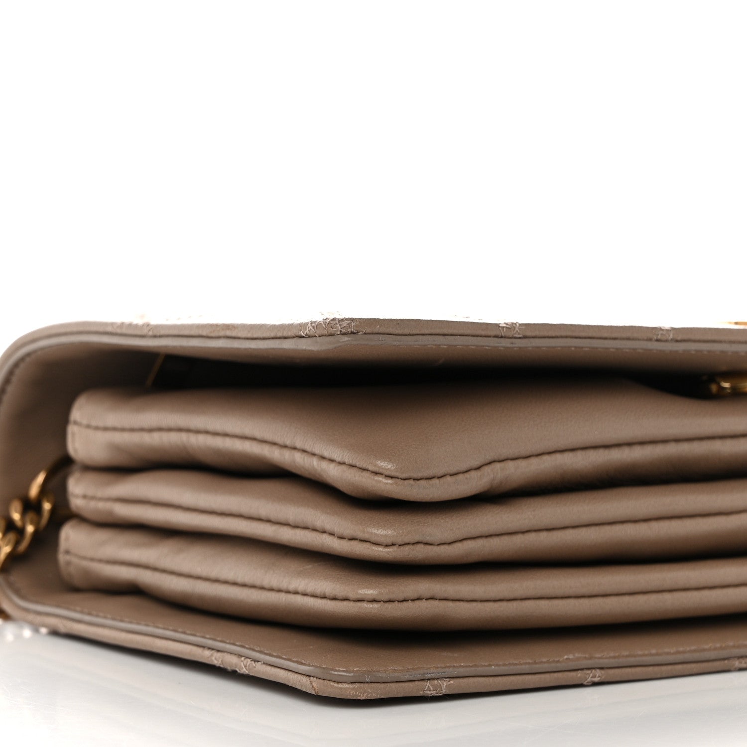 Saint Laurent Lambskin Diamond Quilted Angie Chain Bag Tan 10 of 12