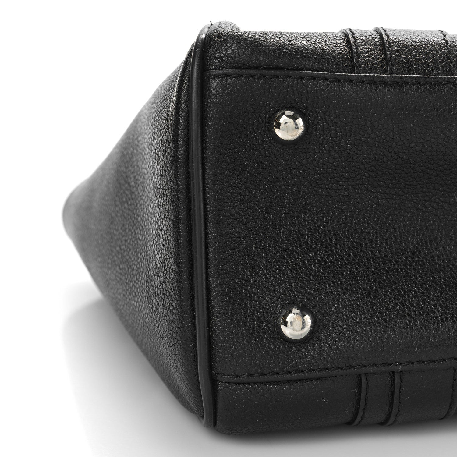 MCM Grained Calfskin Studded Boston Bag Black 7 of 12