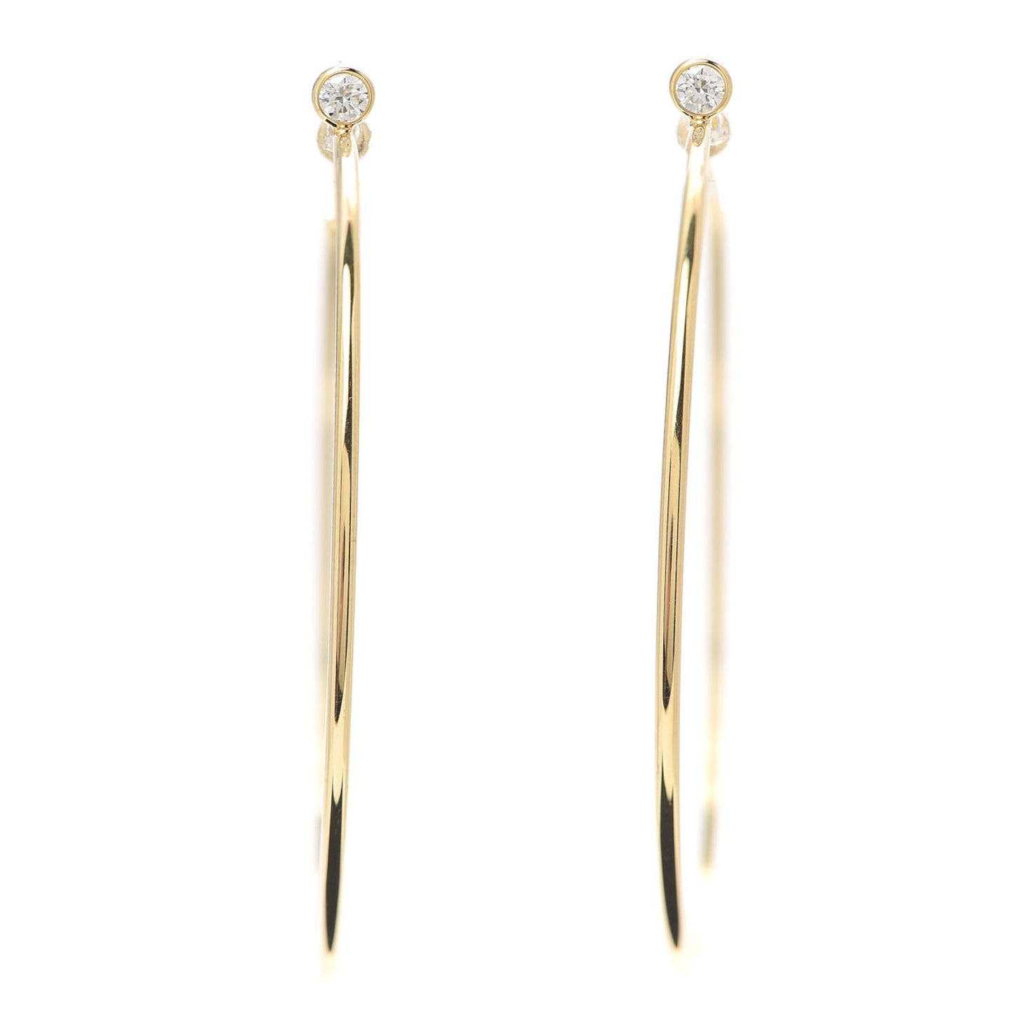 18K Yellow Gold Diamond Medium Elsa Peretti Hoop Earrings