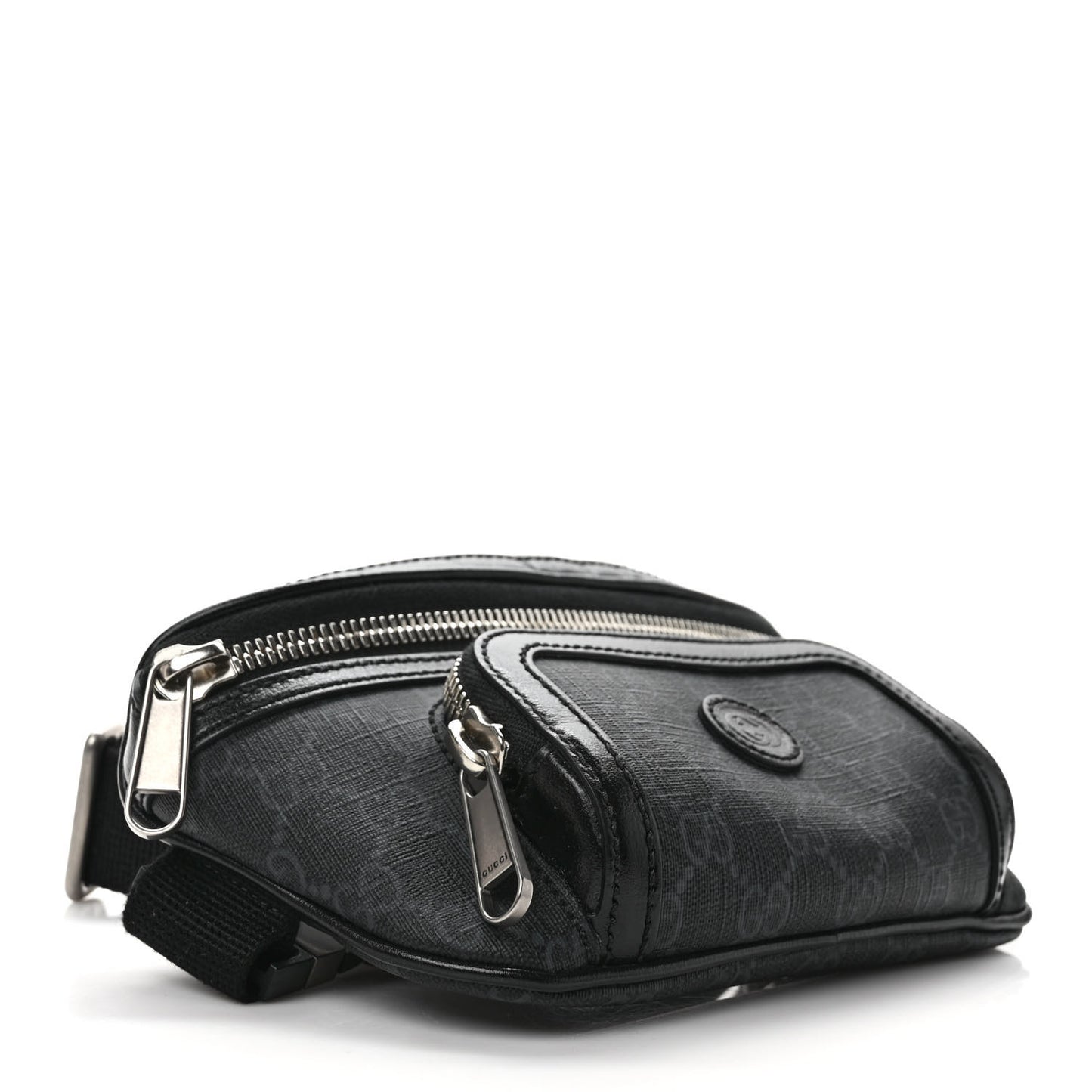GG Supreme Monogram Textured Calfskin Retro Interlocking G Belt Bag Black