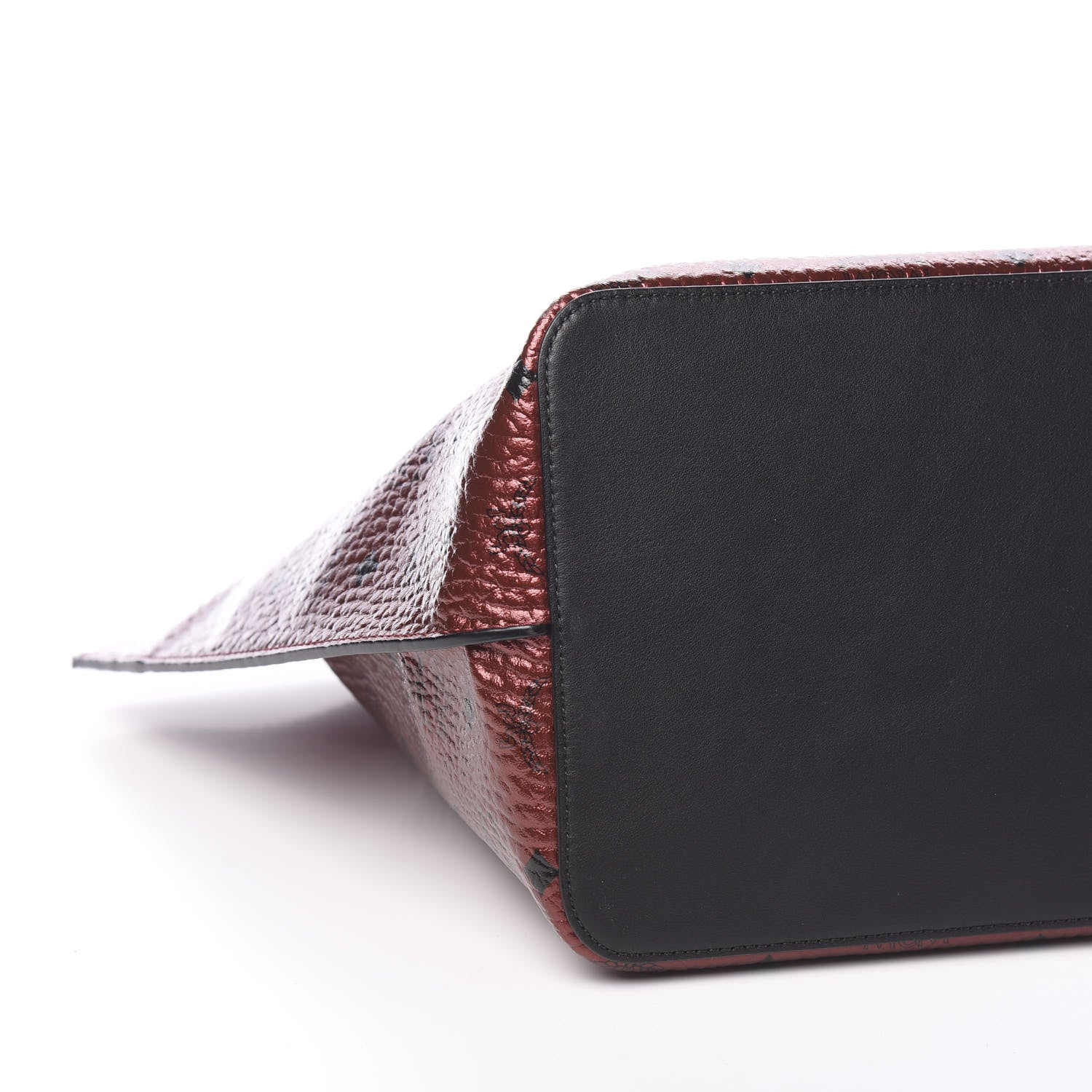 MCM Metallic Visetos Shopper Tote Scooter Red 6 of 8