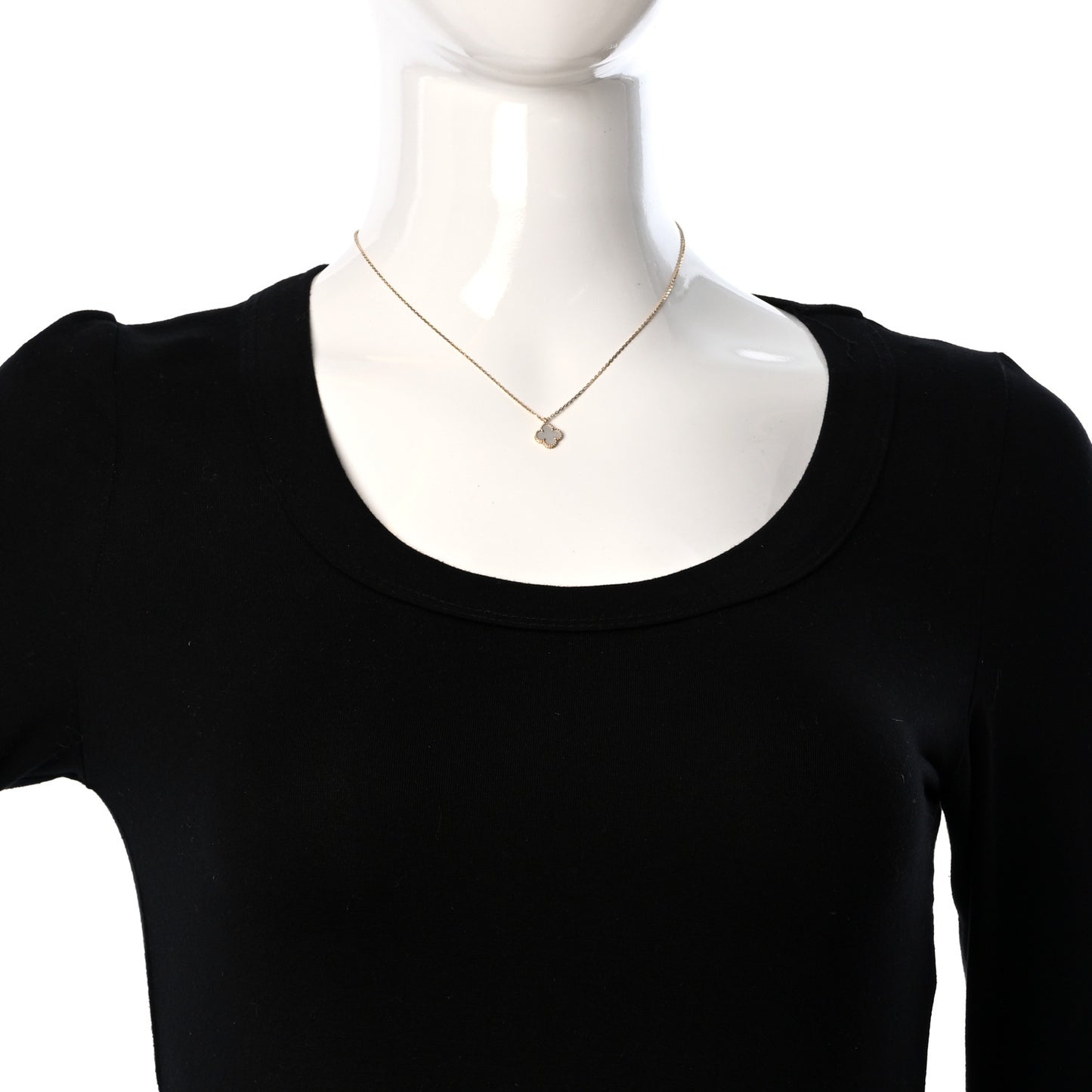 18K Yellow Gold Mother of Pearl Sweet Alhambra Pendant Necklace