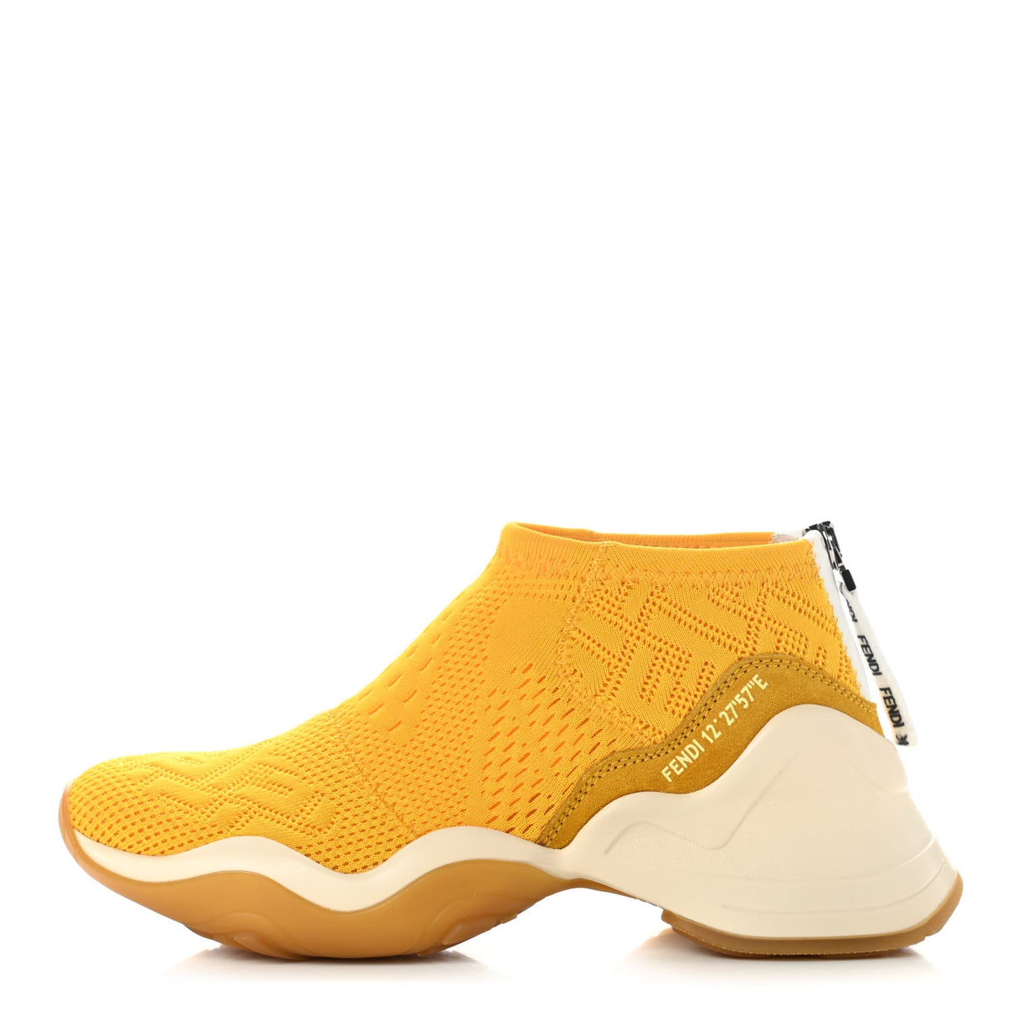Technical 3D Mesh Womens FFluid Zip Up Sneakers 36 Reggae Corn White