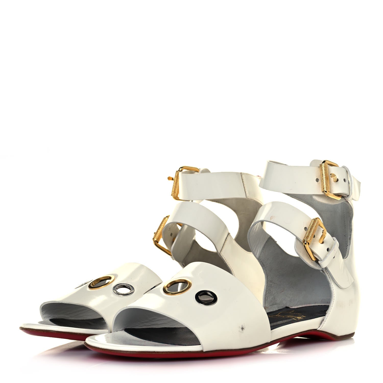 Christian Louboutin Jazz Calf Scubaflat Flat Sandals 36.5 White 3 of 12