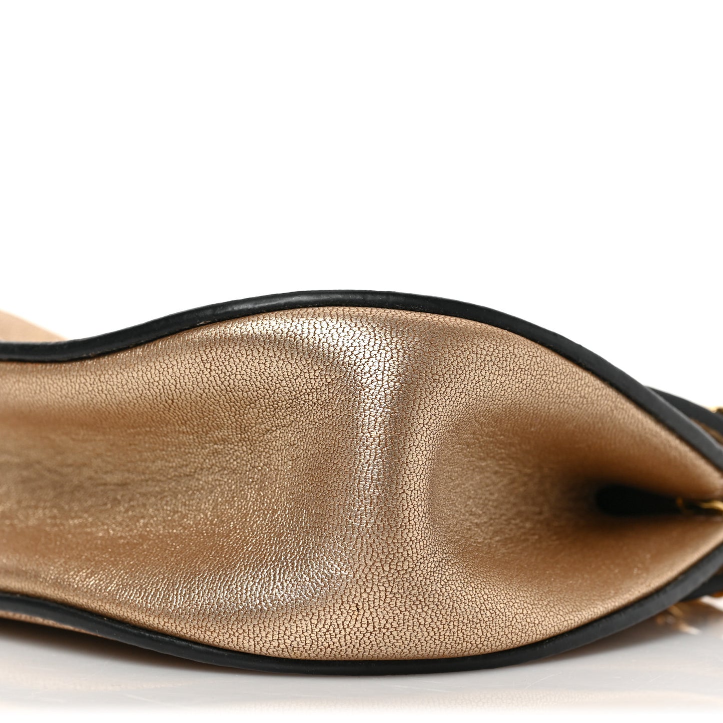 Metallic Grained Goatskin Nano Drew Shoulder Bag Abstract Gold