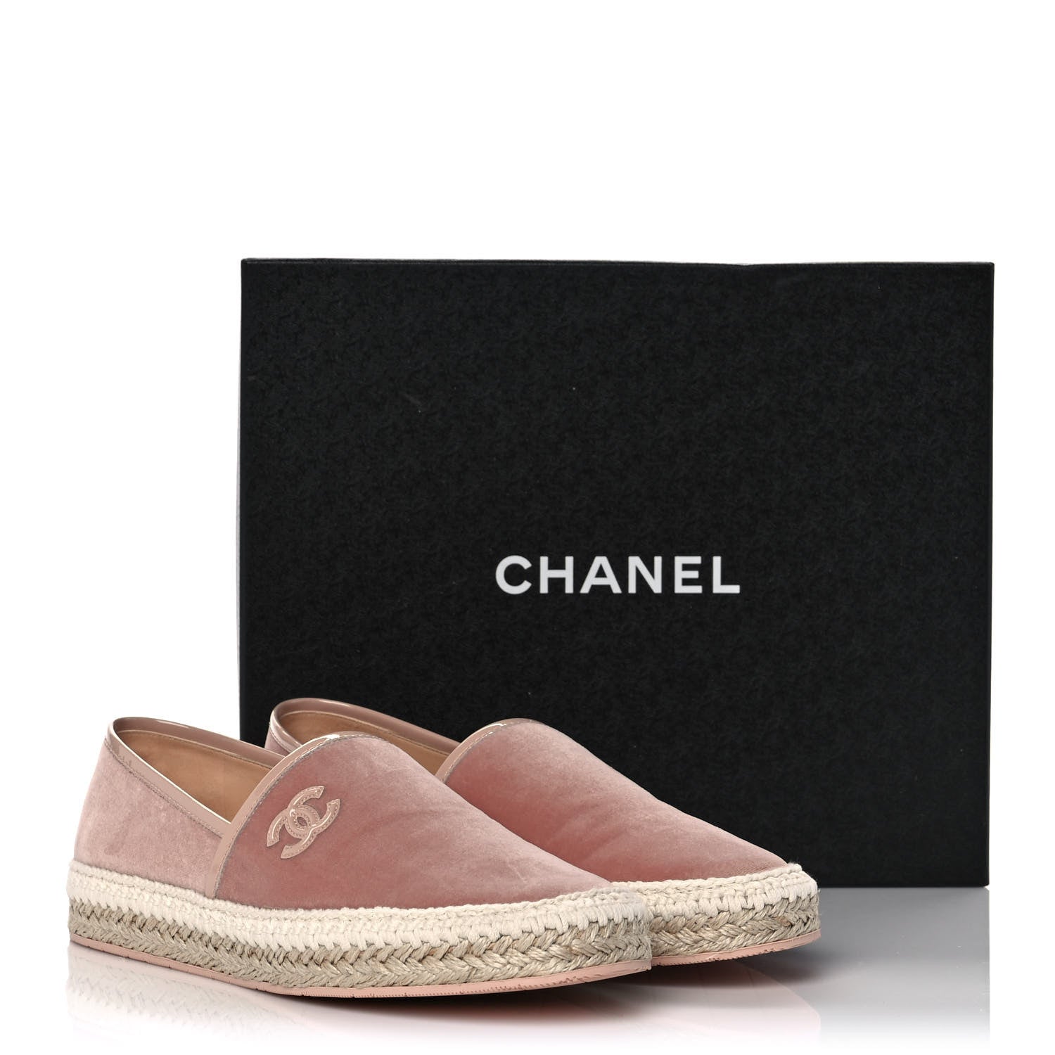 Chanel Velvet Patent CC Espadrilles 40 Pink 9 of 9