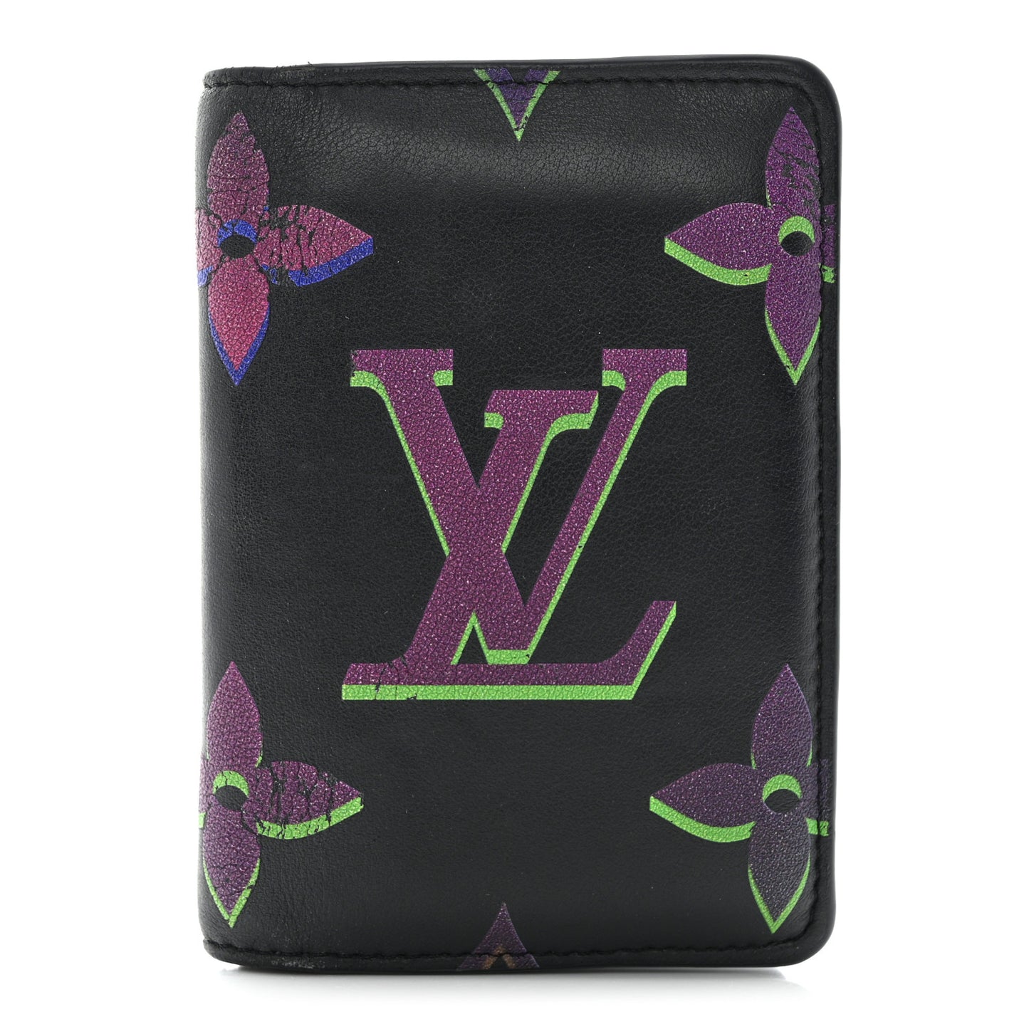 Calfskin Monogram Spotlight Pocket Organizer Black Multicolor