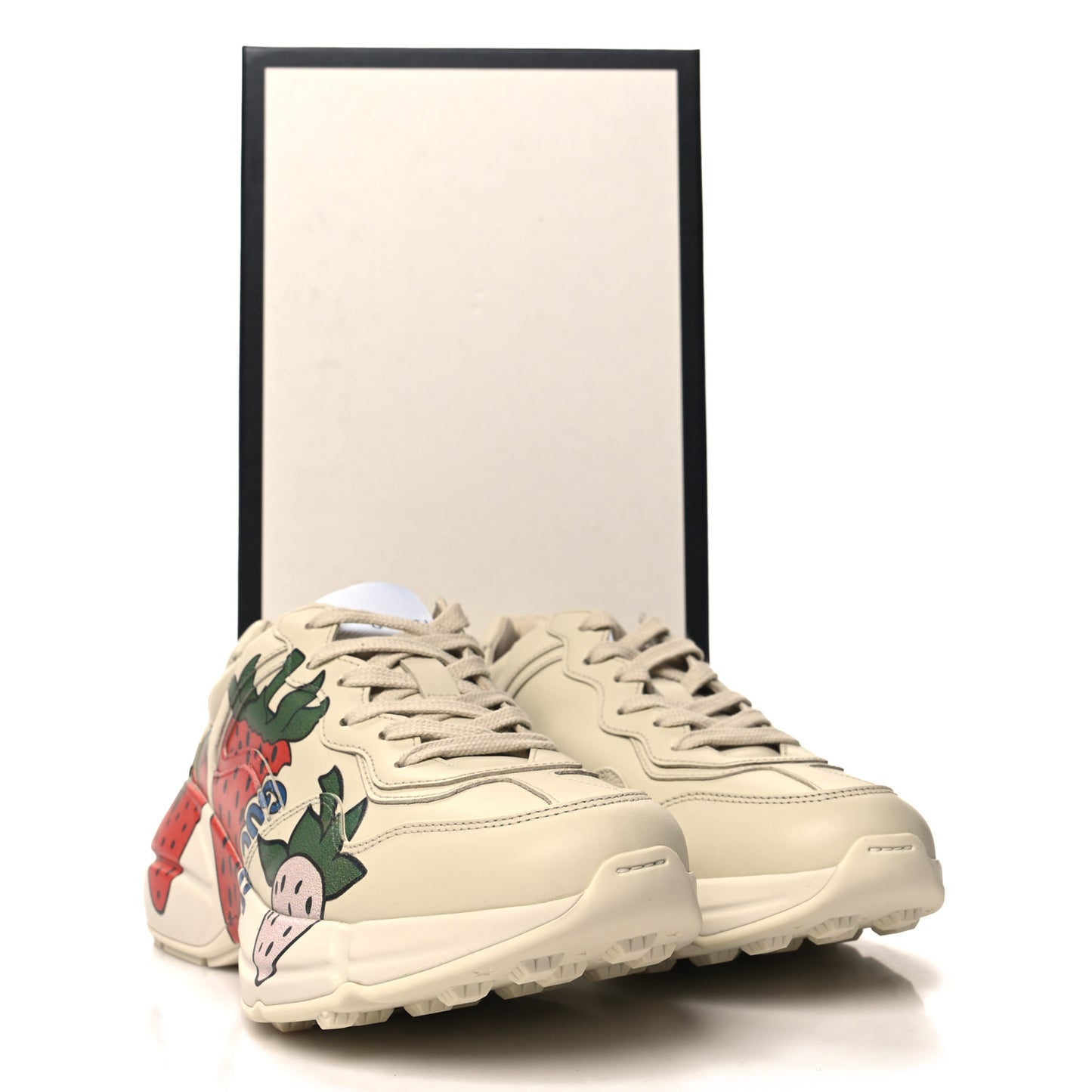 Apollo Calfskin Strawberry Womens Rhyton Sneakers 37 Ivory