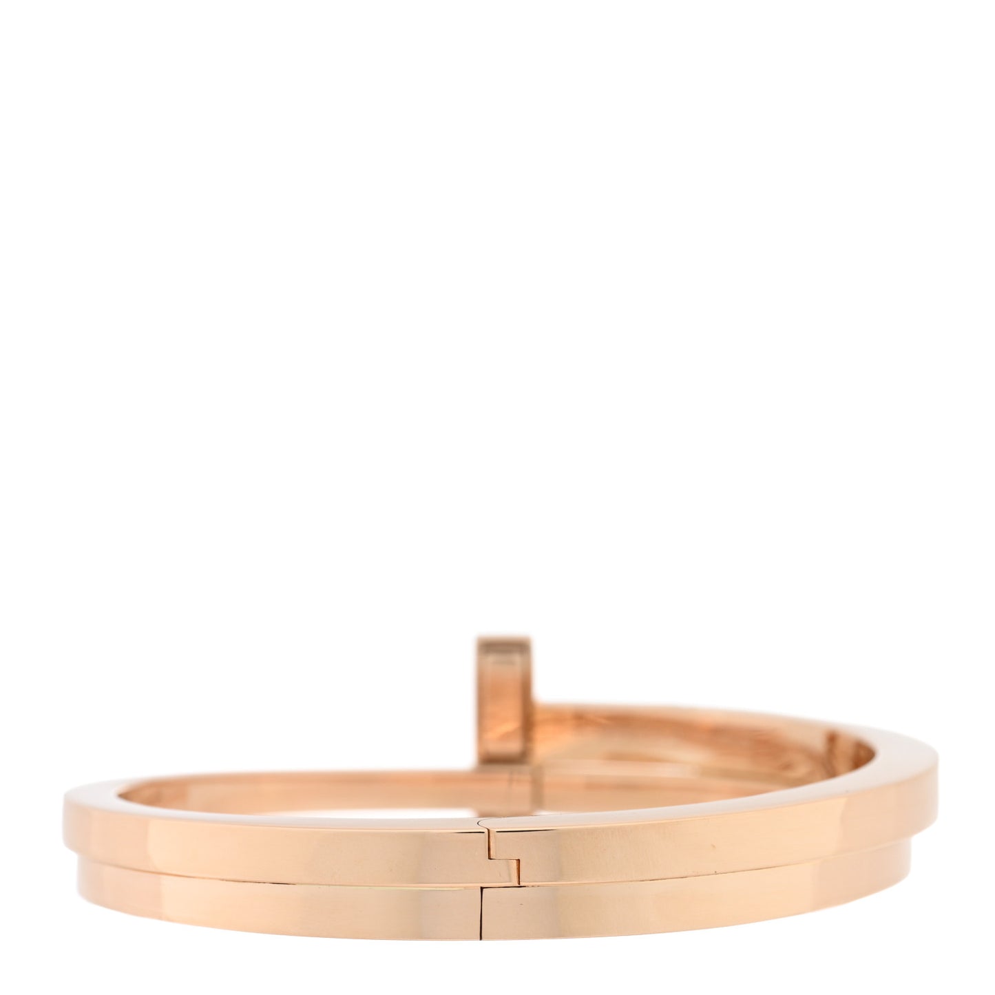 18K Rose Gold Diamond Wide T T1 Hinged Wrap Bangle Bracelet