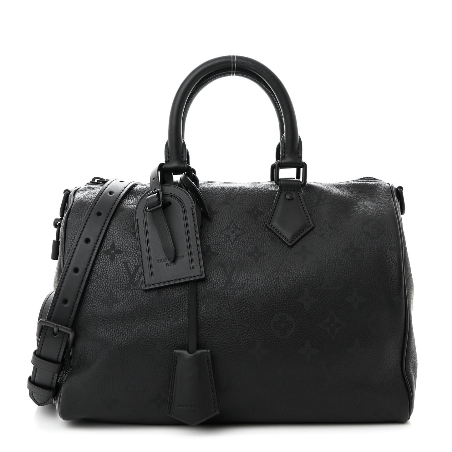 Calfskin Monogram Speedy P9 Bandouliere 30 Ultra Black