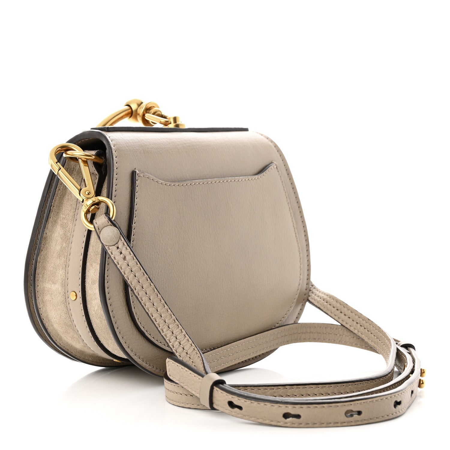 Chloe Calfskin Suede Small Nile Bracelet Bag Motty Grey 3 of 11