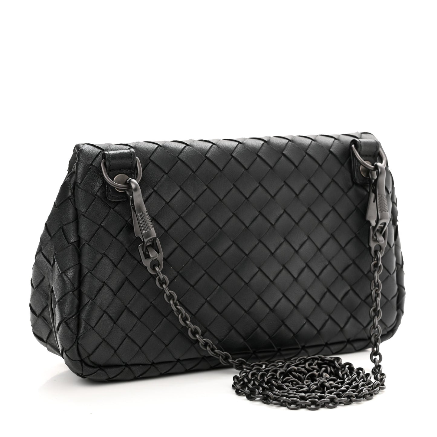 Nappa Intrecciato Small Chain Crossbody Black