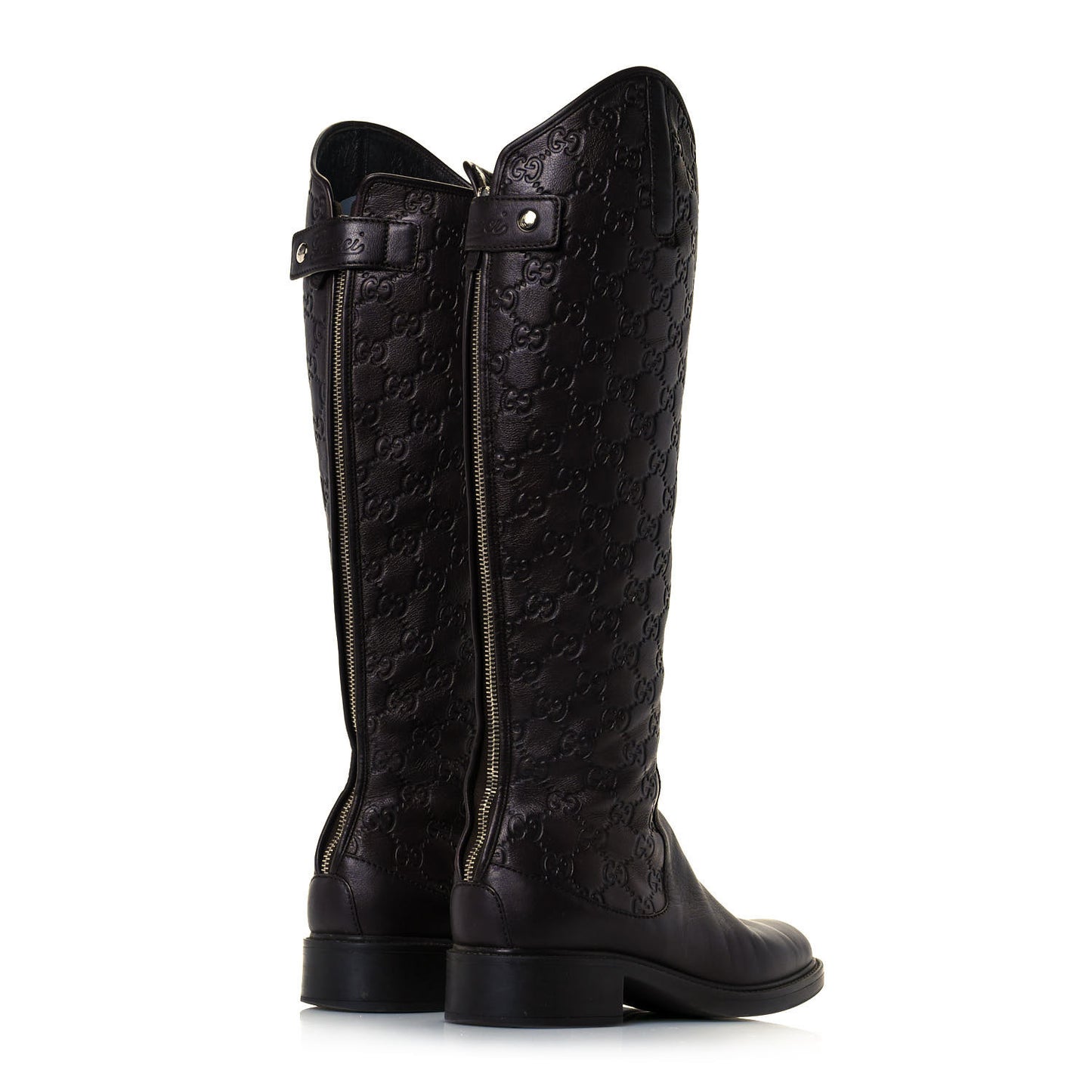 Guccissima Calfskin Miro Soft Knee High Riding Boots 35.5 Chocolate