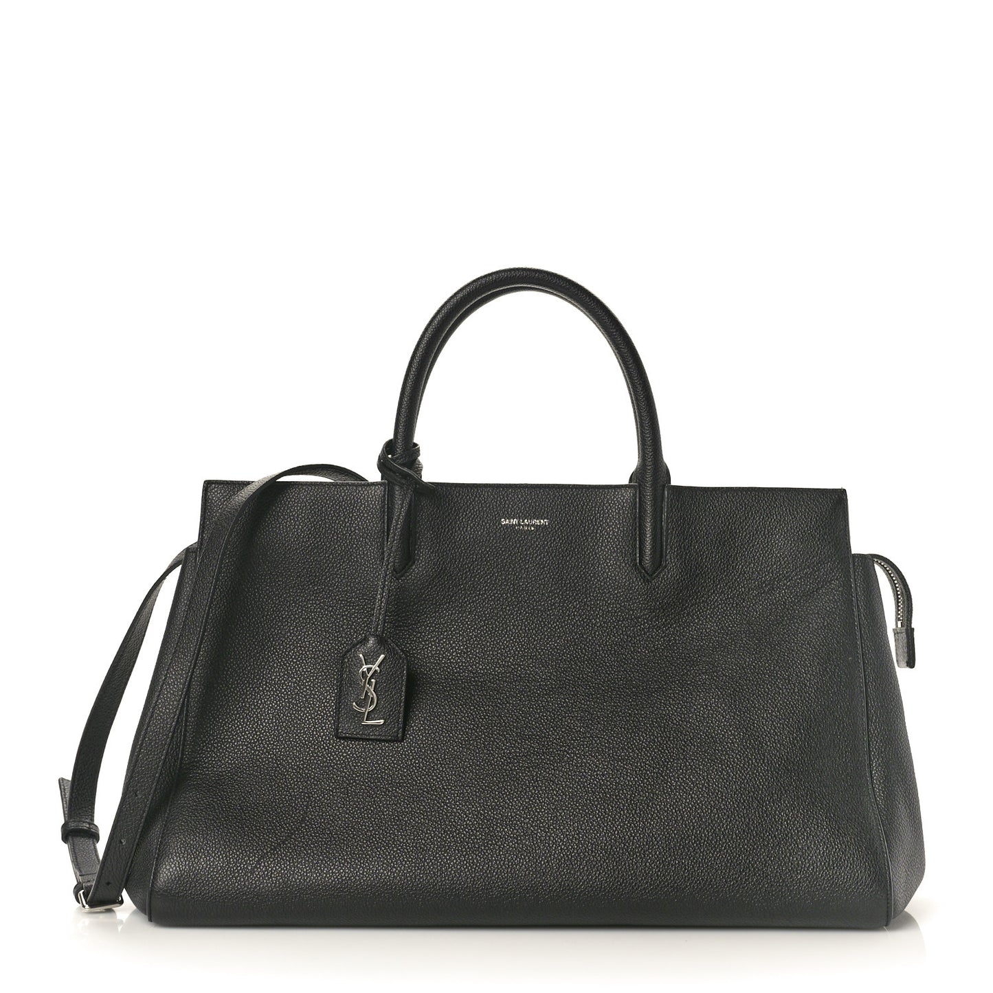 Grained Calfskin Small Cabas Rive Gauche Black