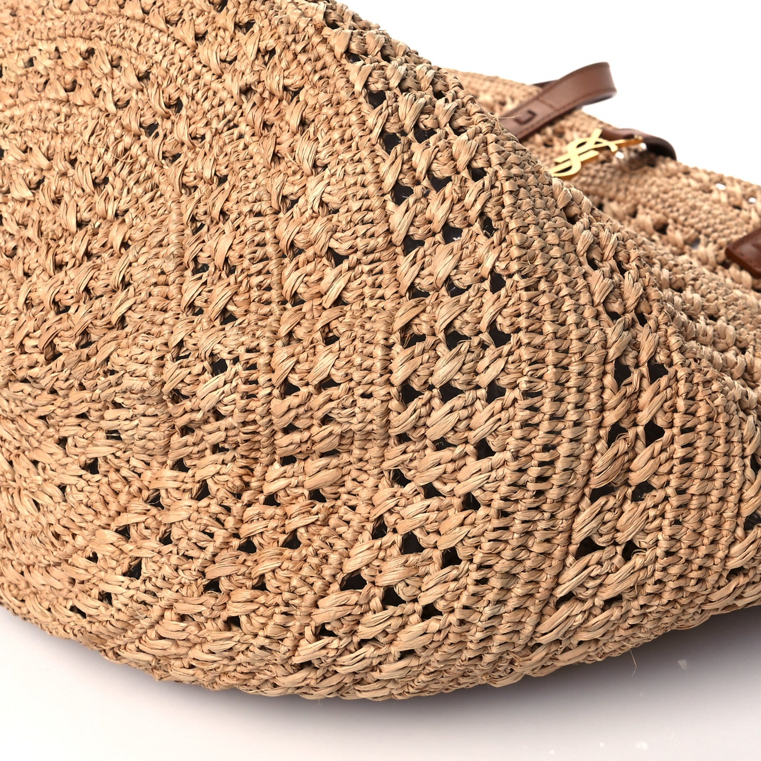 Saint Laurent Raffia Calfskin Medium Panier Tote Naturel 9 of 9