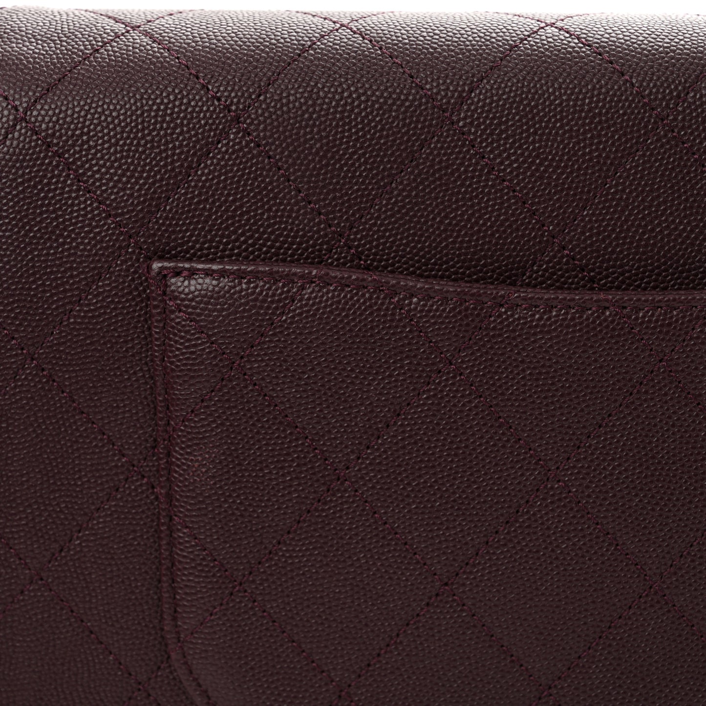 Caviar Suede Stitched Lady Coco Flap Burgundy