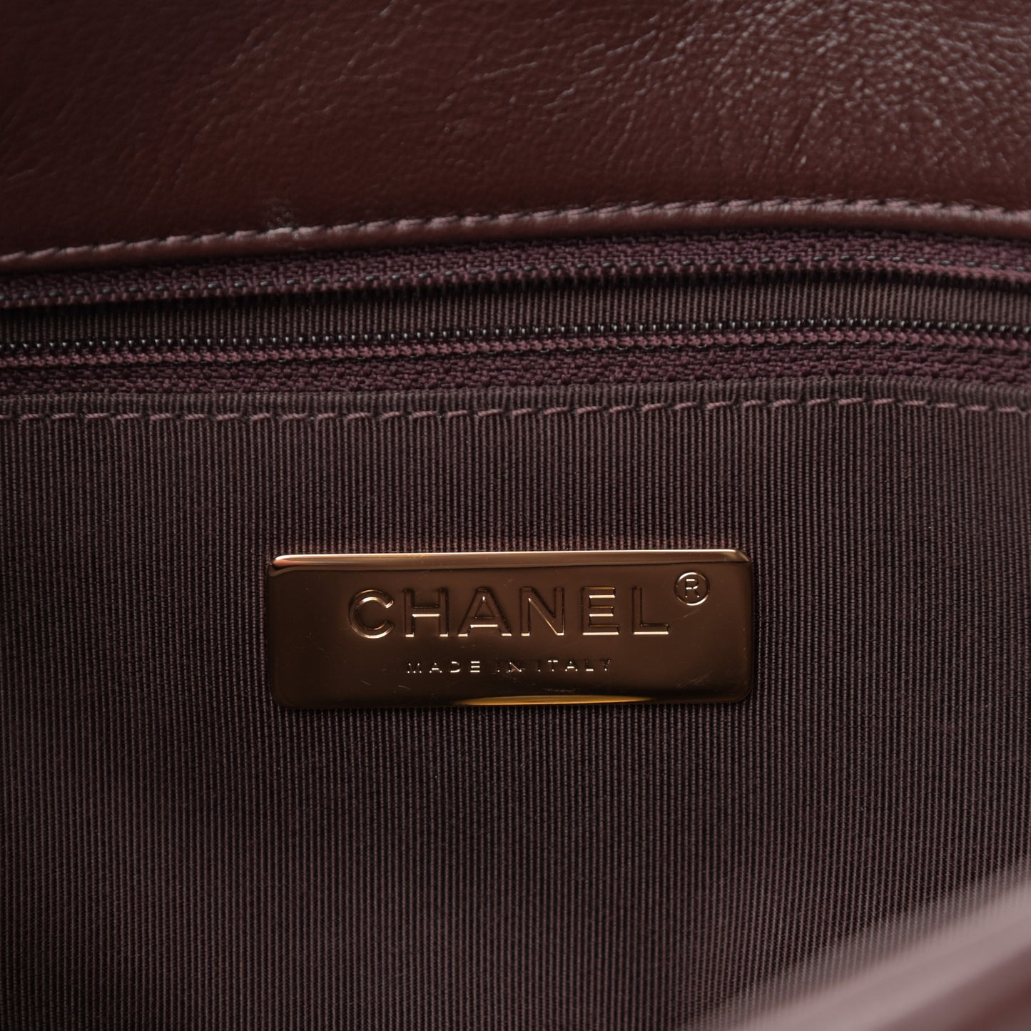 Lambskin Quilted Large Chanel 19 Flap Dark Brown