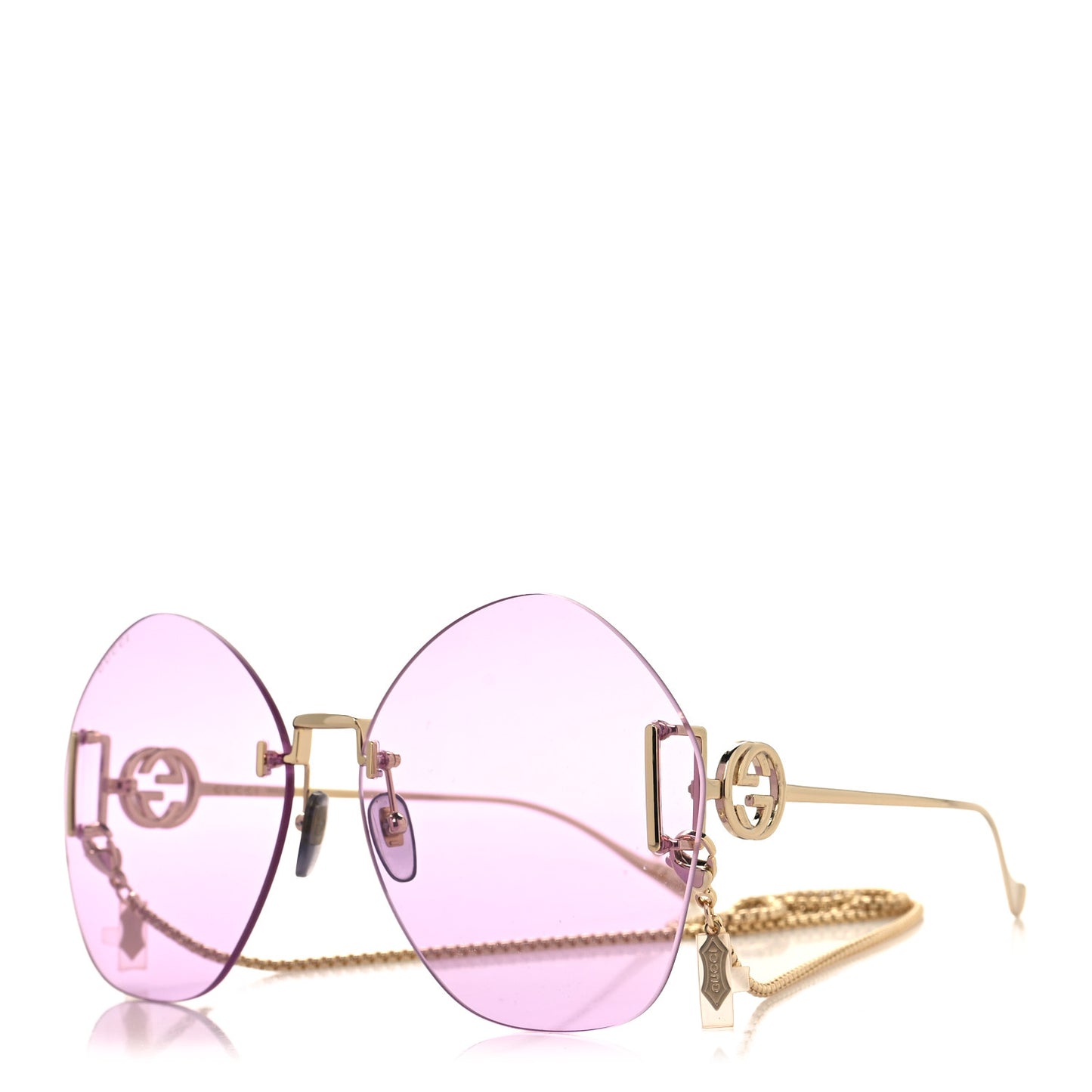 Metal Round Chain Sunglasses GG1203S Gold Purple