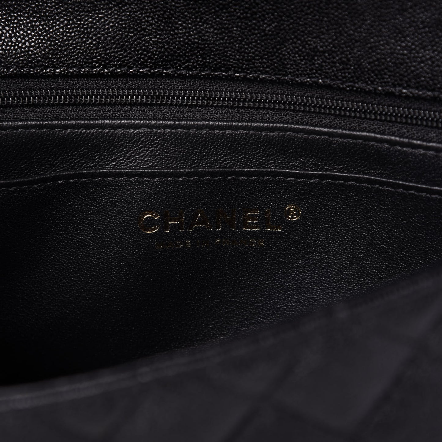 Caviar Quilted Mini Top Handle Rectangular Flap Black