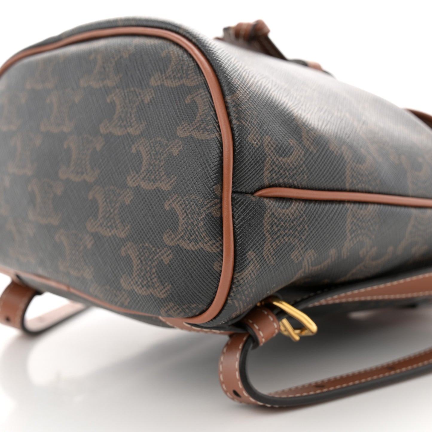 Triomphe Canvas Calfskin Mini Folco Backpack Tan