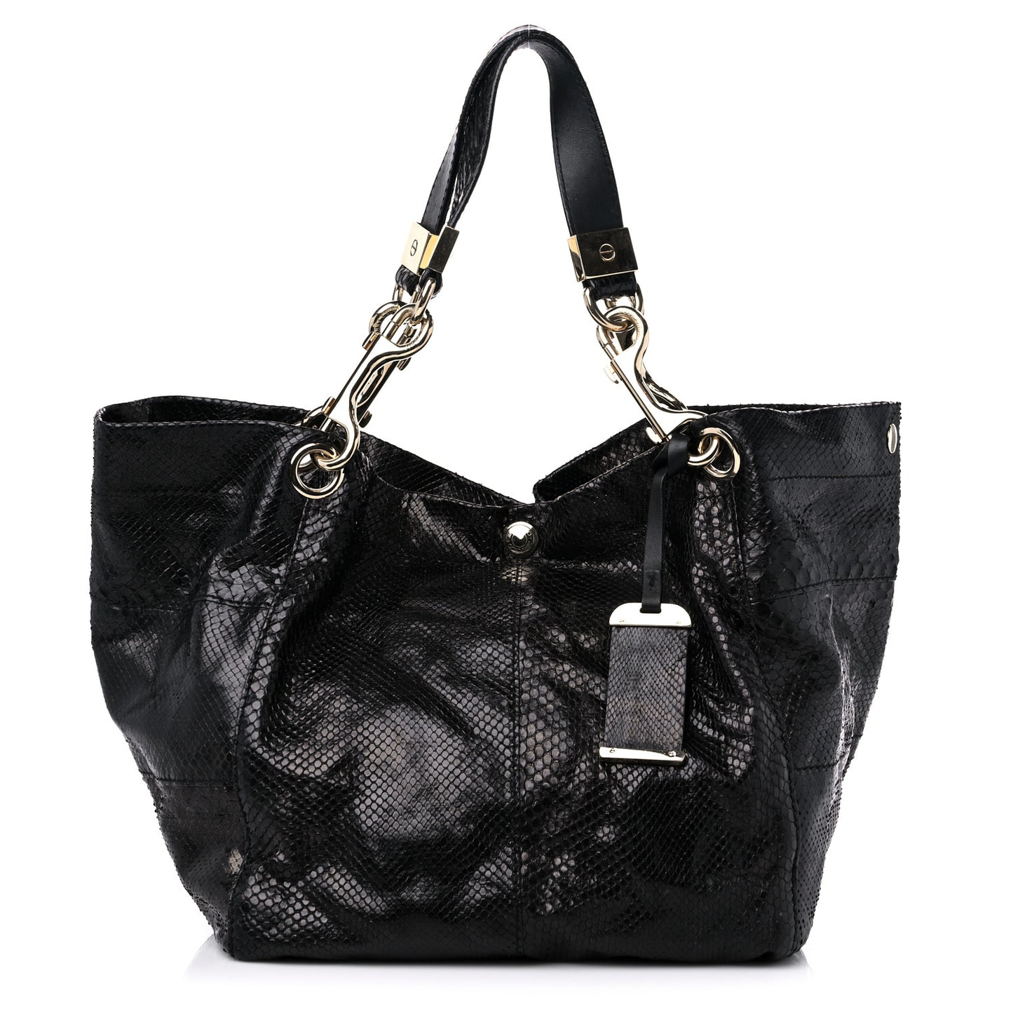Snakeskin Shoulder Bag Black