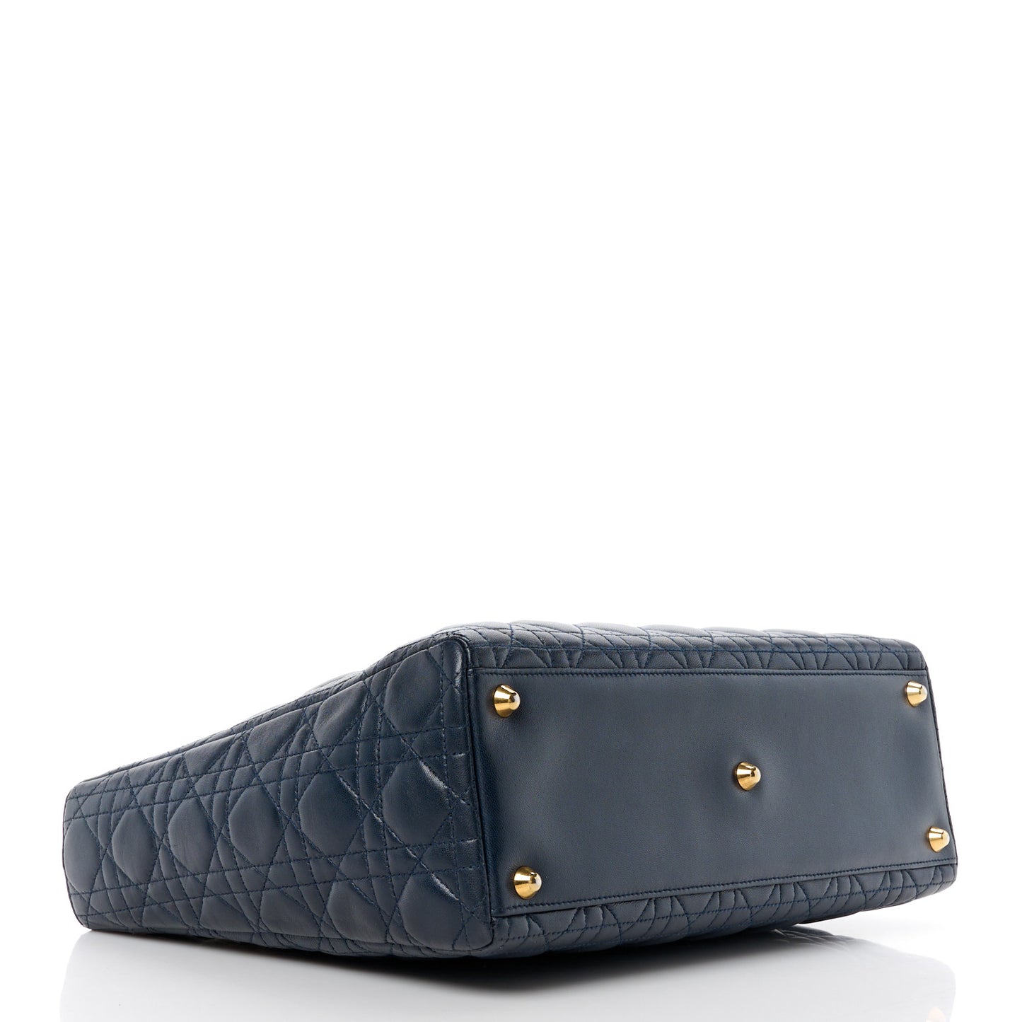 Lambskin Cannage Large Lady Dior Navy Blue