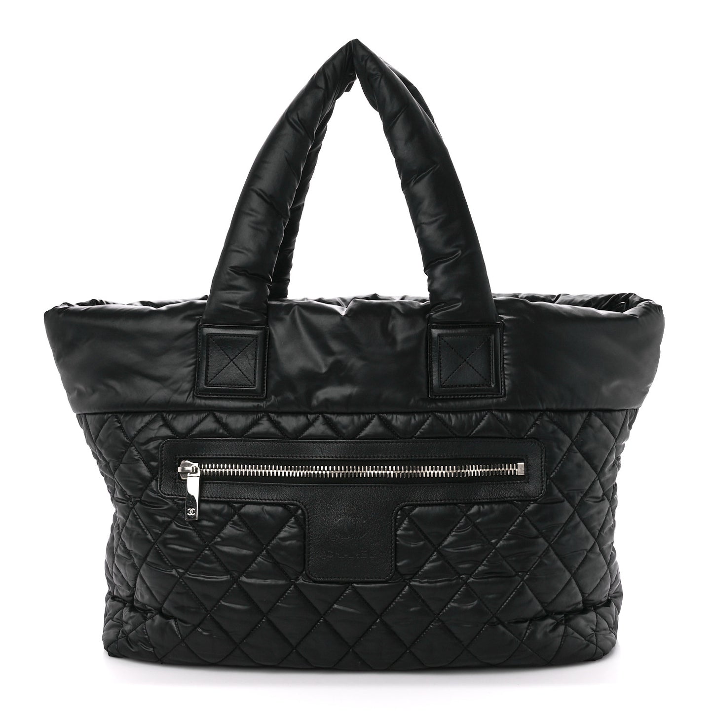 Nylon Quilted Large Coco Cocoon Tote Black