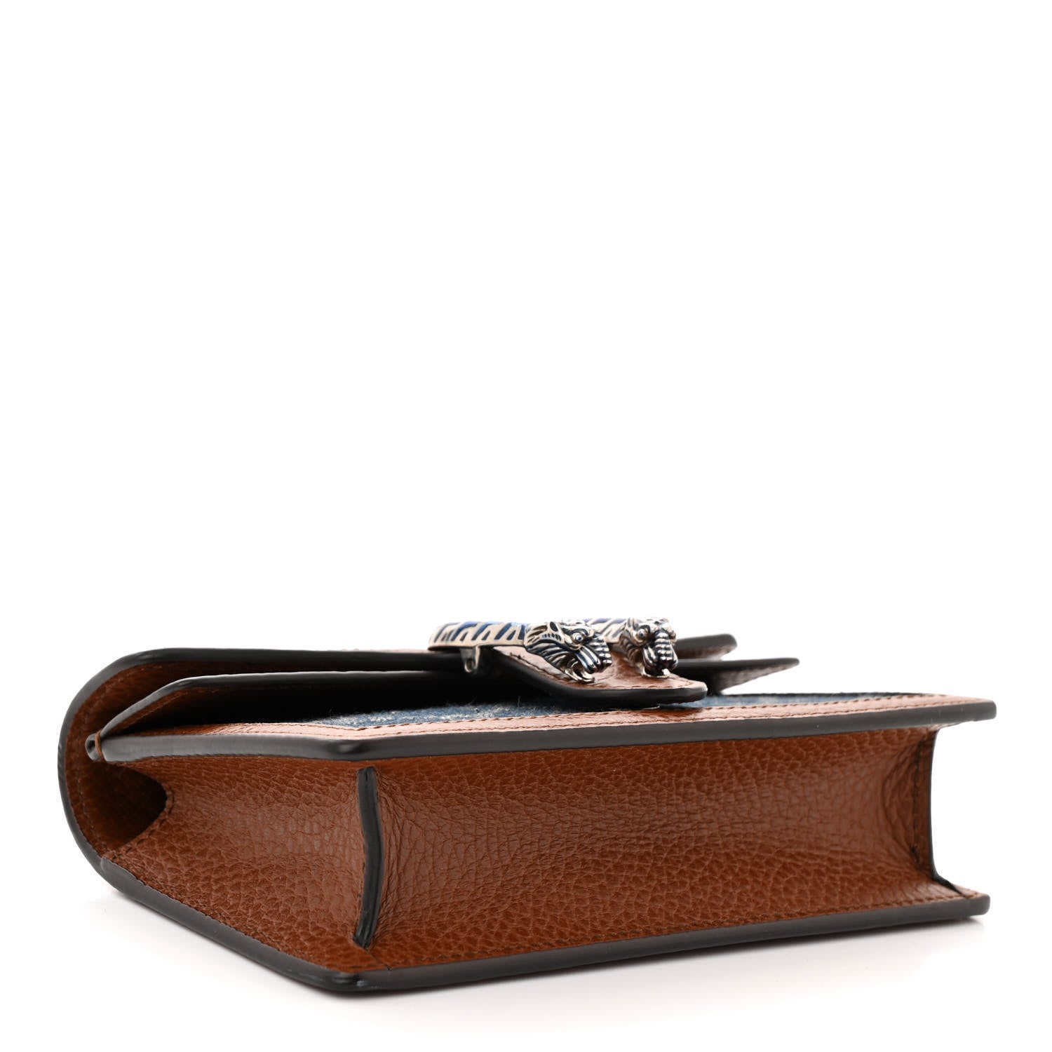 Gucci New Denim GG Monogram Dollar Calfskin Enamel Super Mini Dionysus Shoulder Bag Blue Tea Cuir Epilog Electric Blue 4 of 10