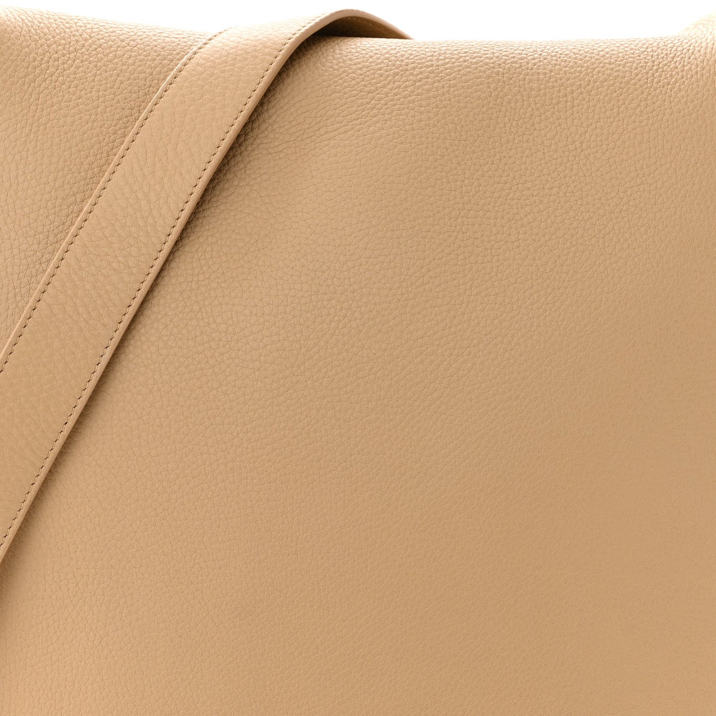 Grained Calfskin Avery Flap Messenger Bag Beige