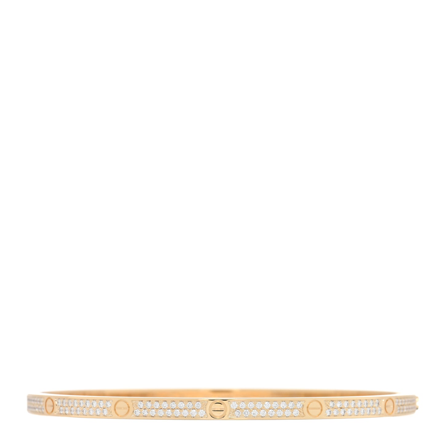 18K Yellow Gold Diamond Small LOVE Paved Bracelet 19