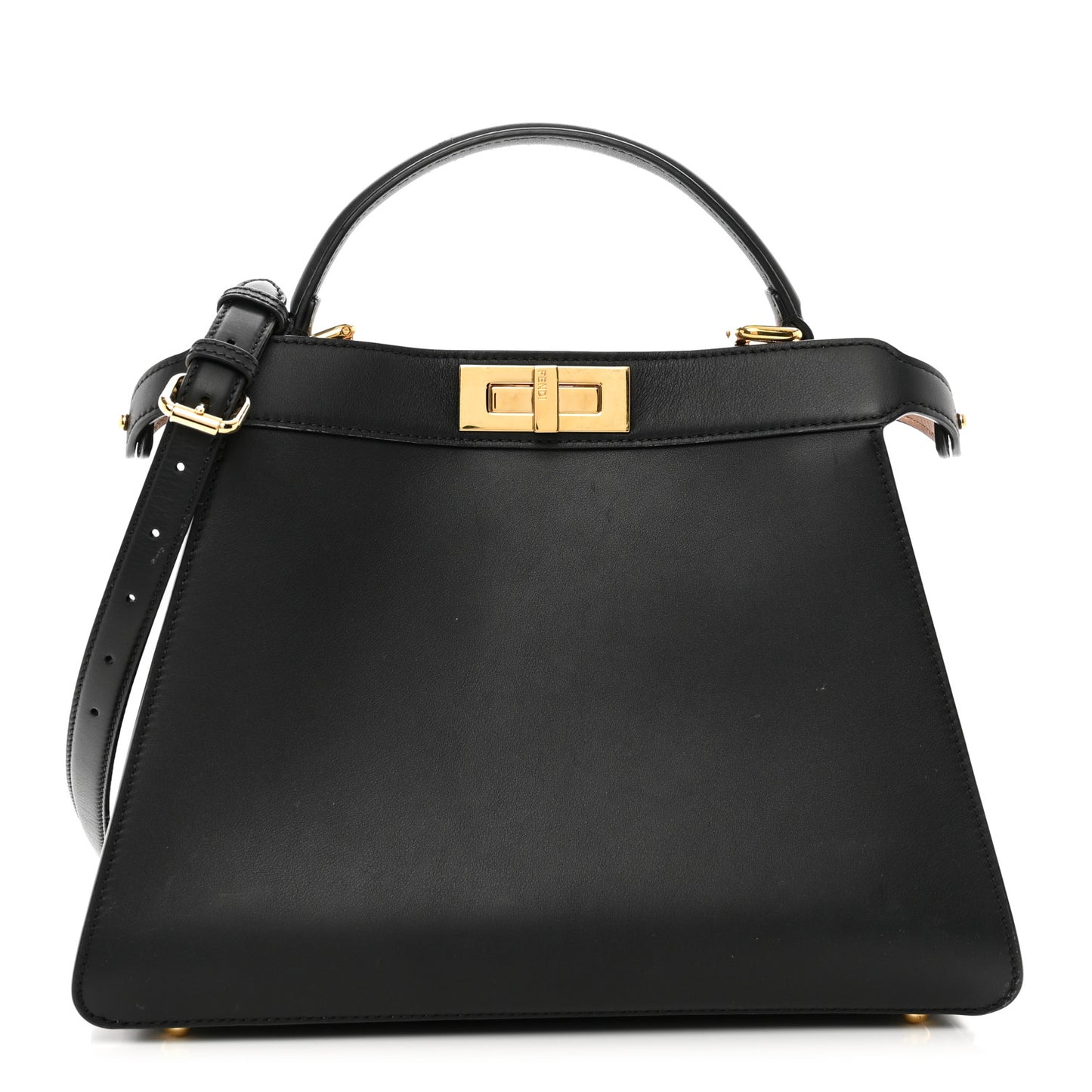 Vitello Seta Shiny Nappa Medium Peekaboo I SEE U Satchel Black Light Rose