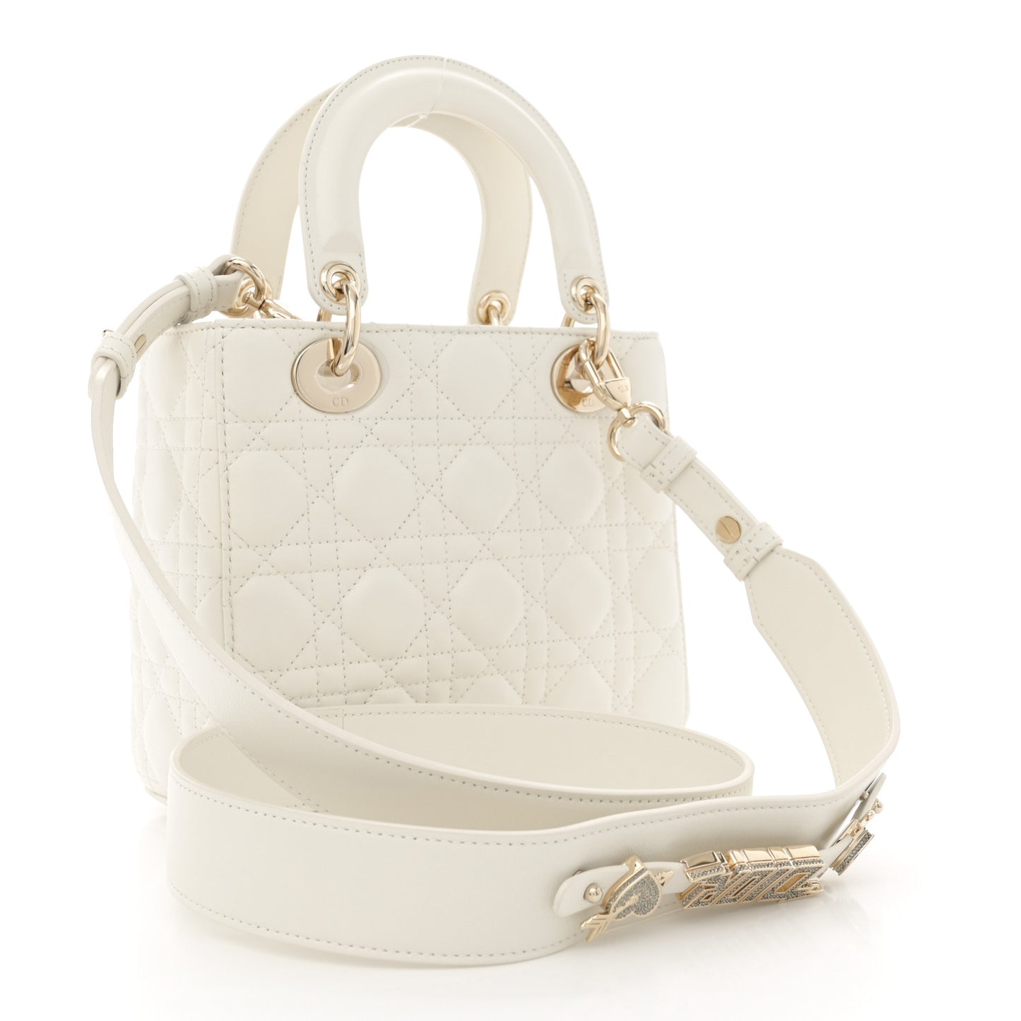 Lambskin Cannage Small My ABCDior Lady Dior White