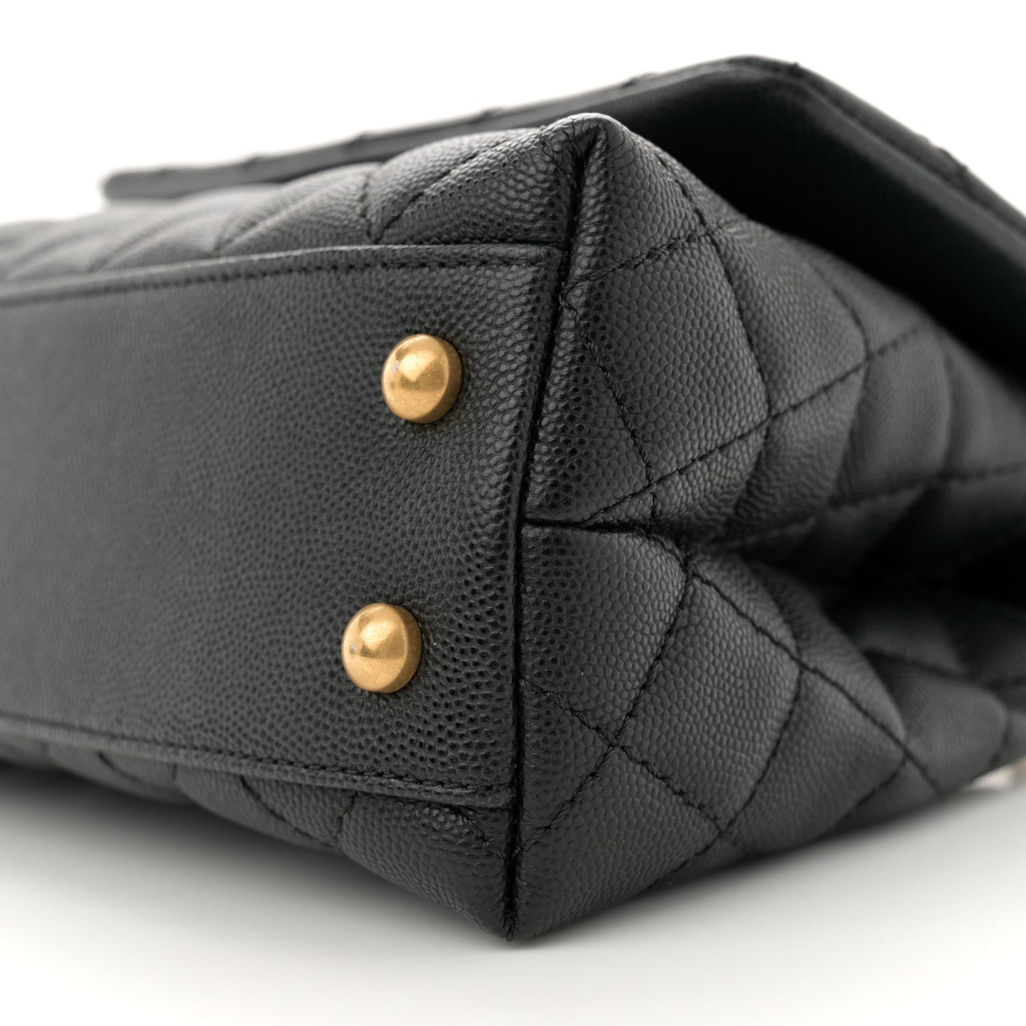 Caviar Quilted Mini Coco Handle Flap Black