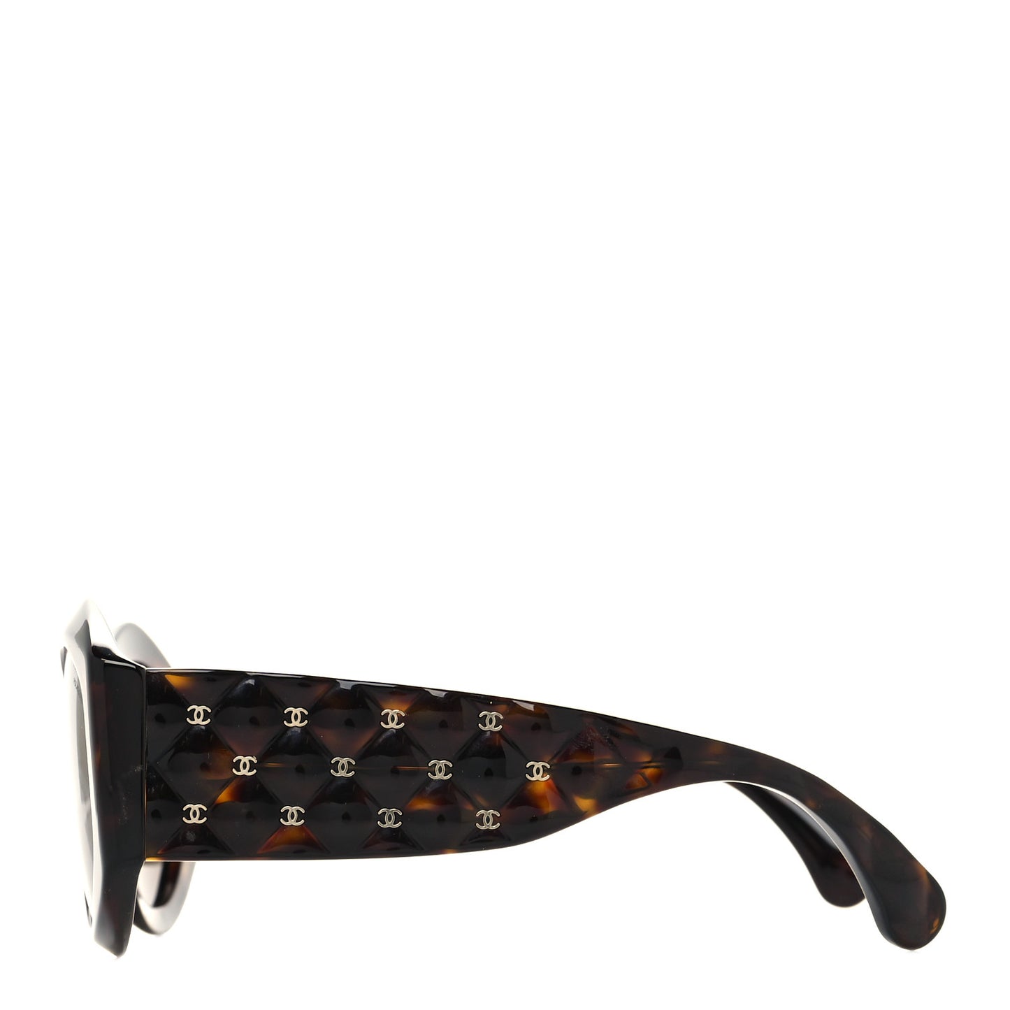 Acetate Quilted CC Sunglasses 5486 Tortoise