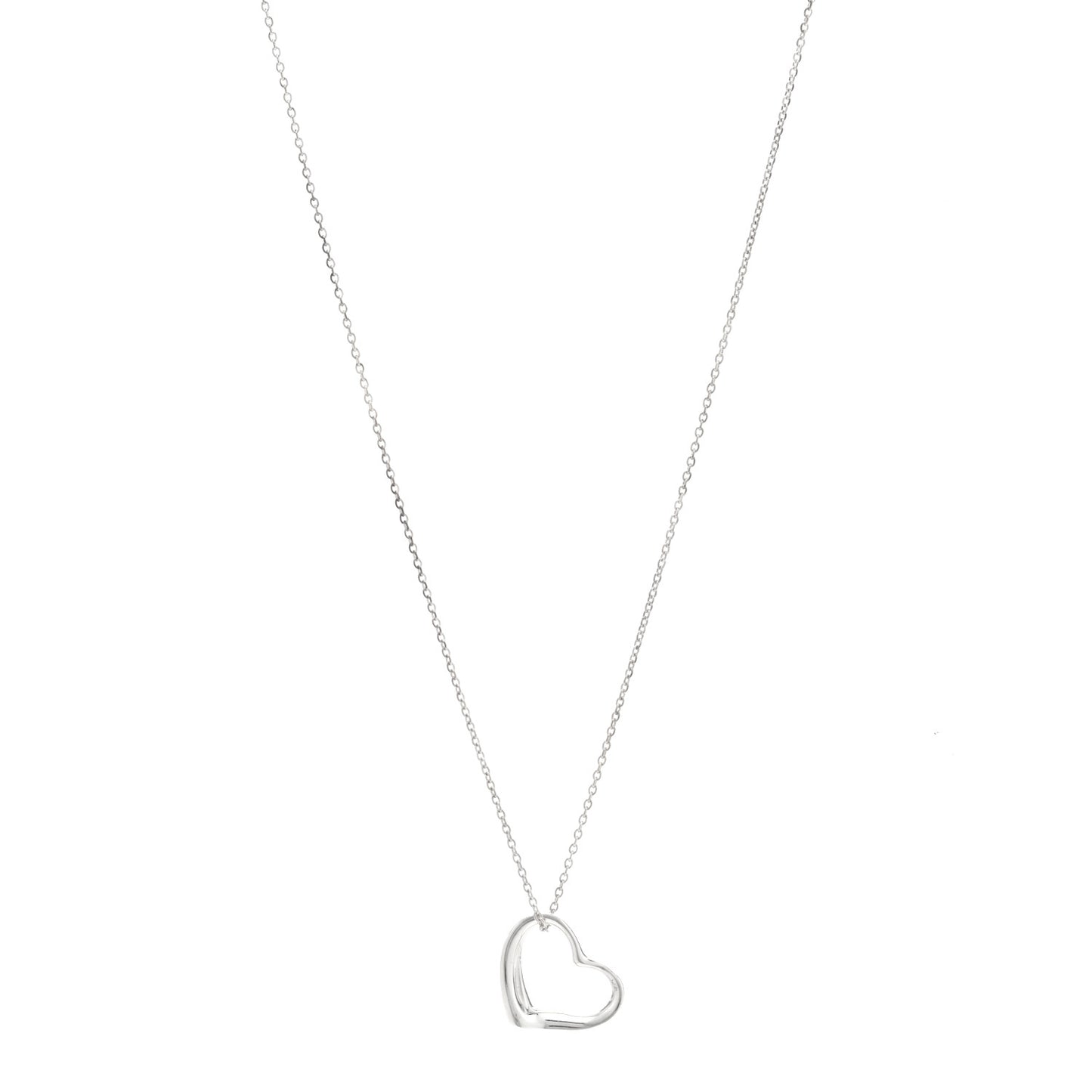 Sterling Silver 14mm Elsa Peretti Open Heart Pendant Necklace