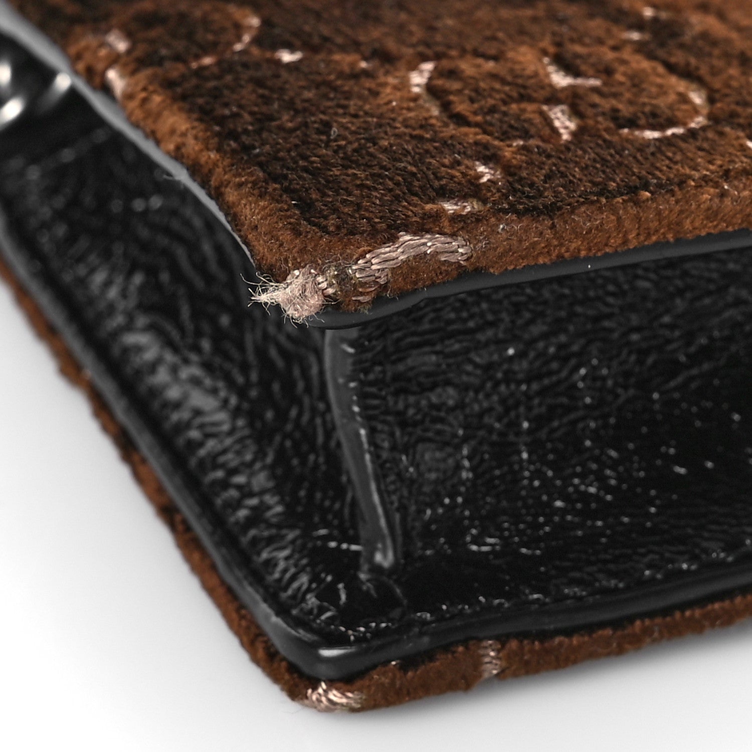 Gucci Velvet Skipper Crystal GG Monogram Super Mini Dionysus Shoulder Bag Brown Black Black Diamond 8 of 9