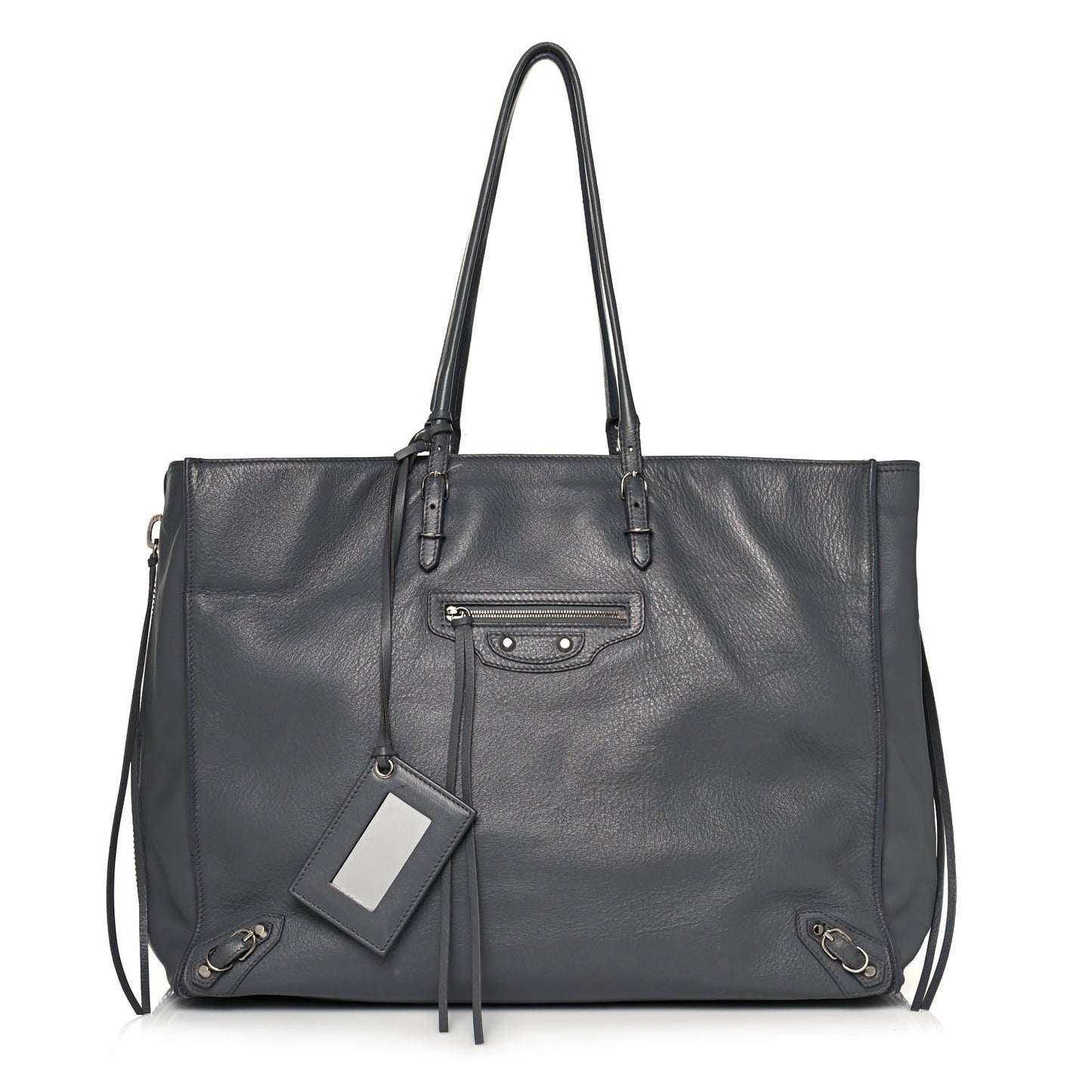 Veau Papier A4 Zip Around Tote Gris Metal