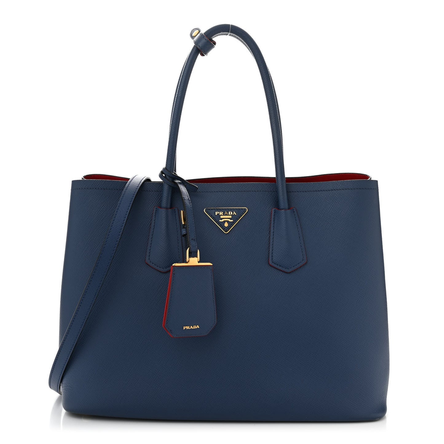 Saffiano Cuir Large Double Bag Bleuette