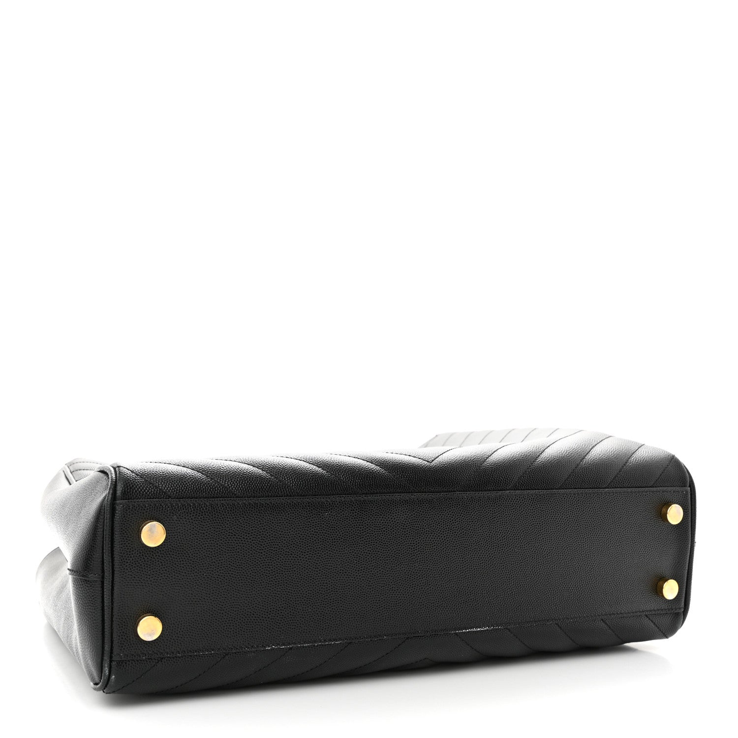 Saint Laurent Grain De Poudre Matelasse Chevron Monogram Shopping Bag Black 4 of 14