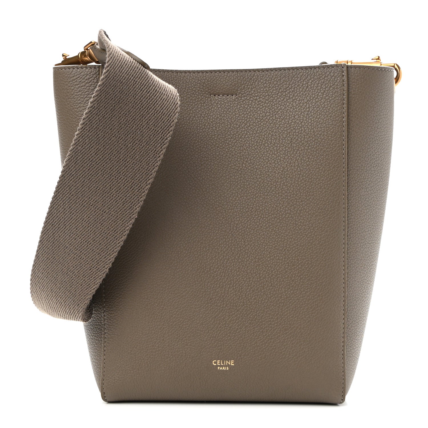 Celine Soft Grained Calfskin Small Sangle Bucket Bag Taupe 1 of 9