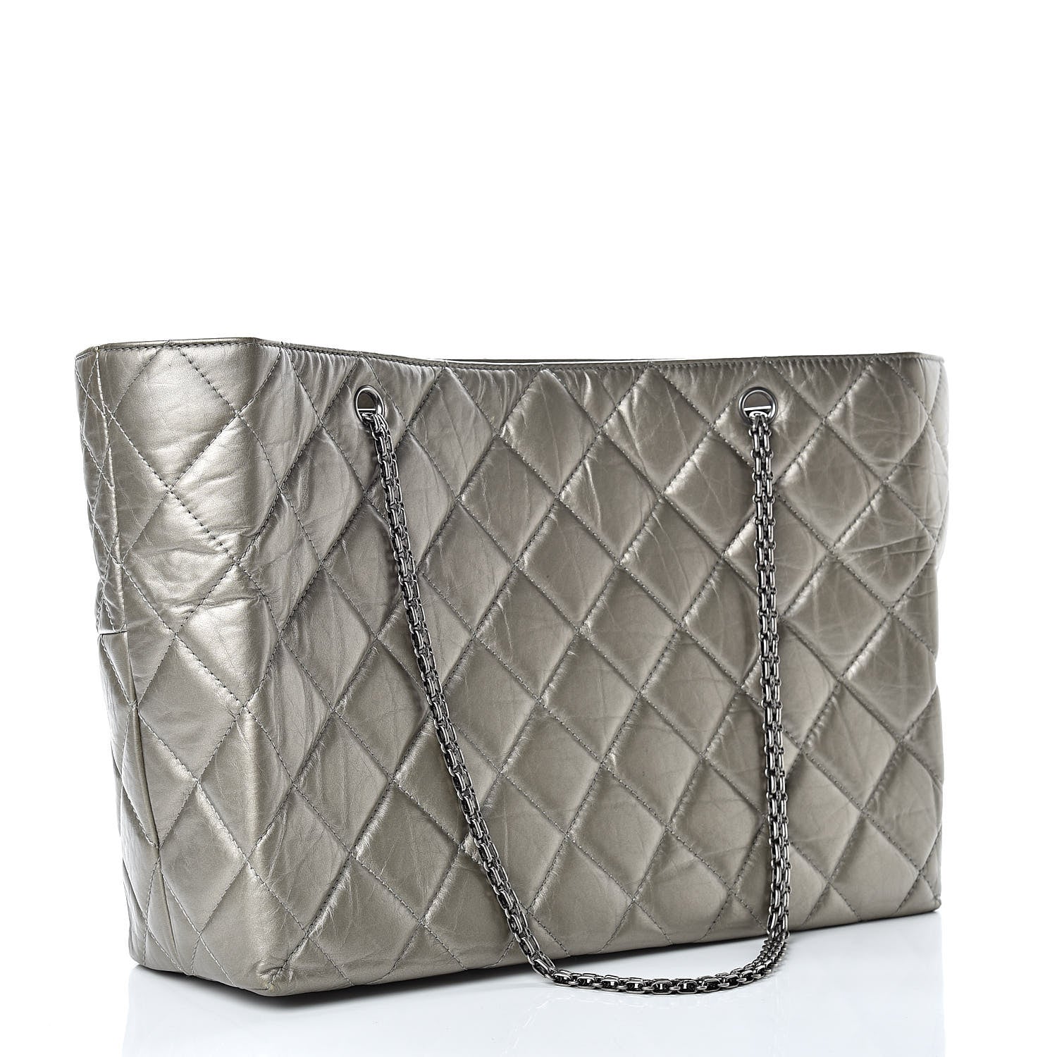 Chanel Aged Calfskin Quilted Reissue 2.55 Tote Light Gold 3 of 16