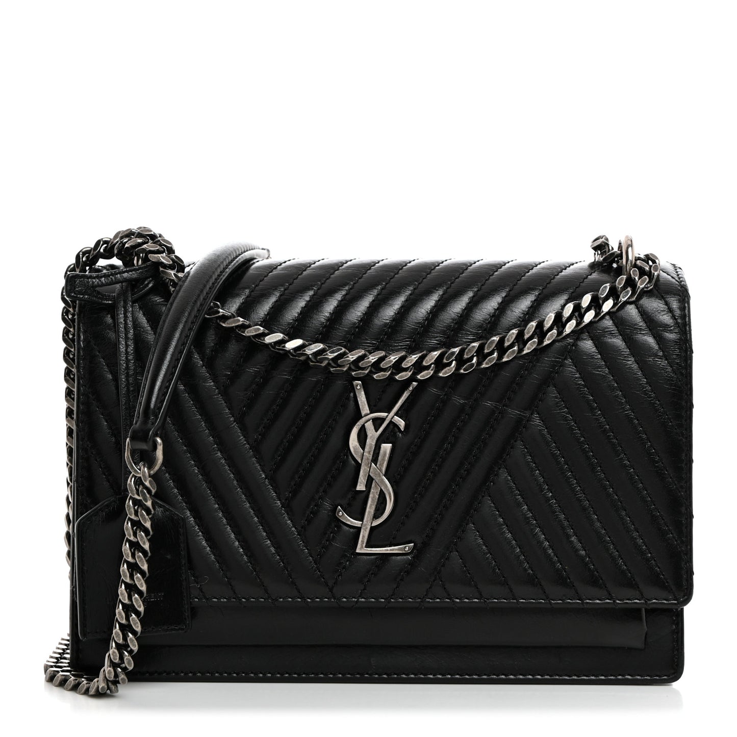 Lambskin Mixed Quilted Medium Monogram Sunset Black