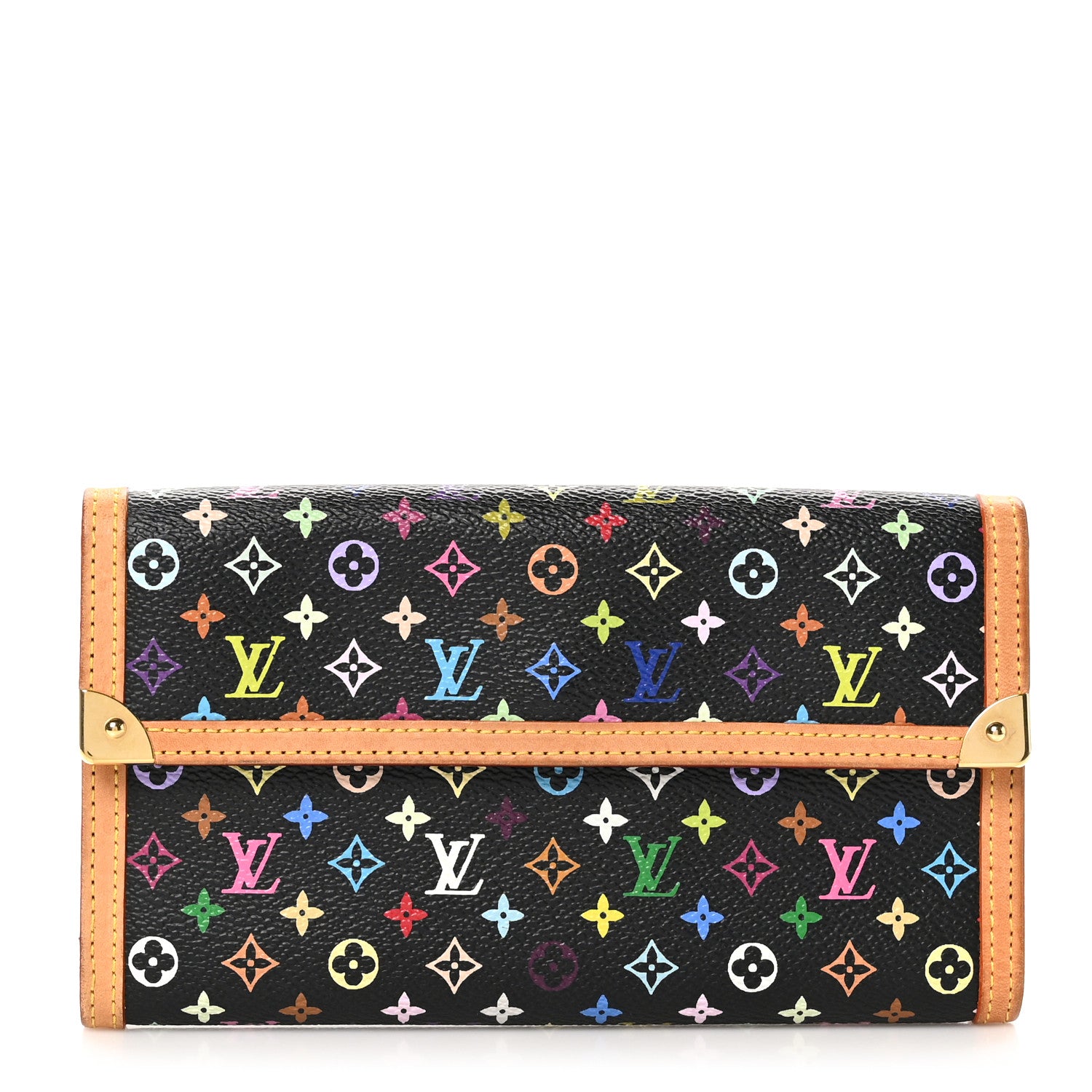 Louis Vuitton Monogram Multicolor Porte Tresor International Wallet Black 1 of 8