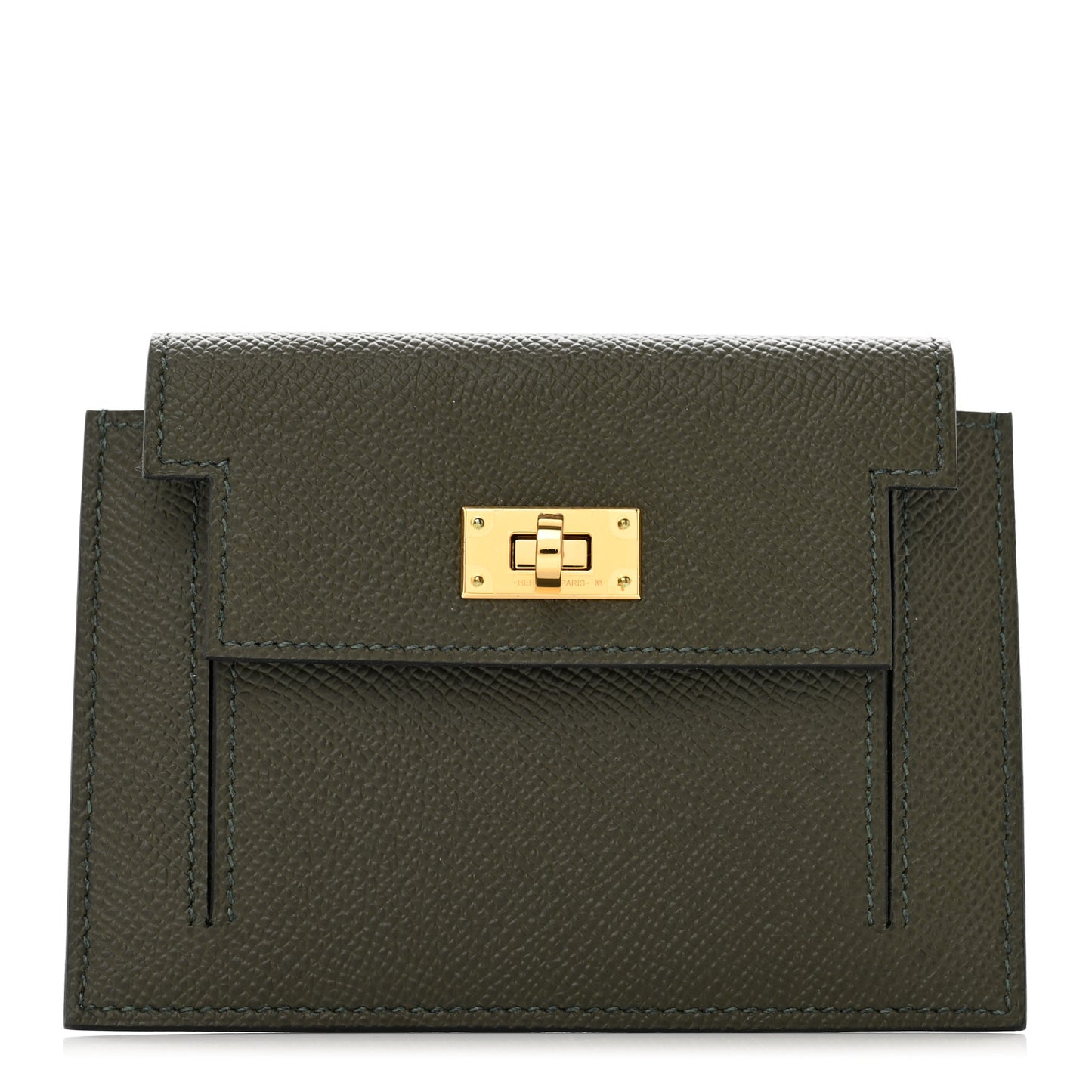 Epsom Kelly Pocket Compact Wallet Vert De Gris