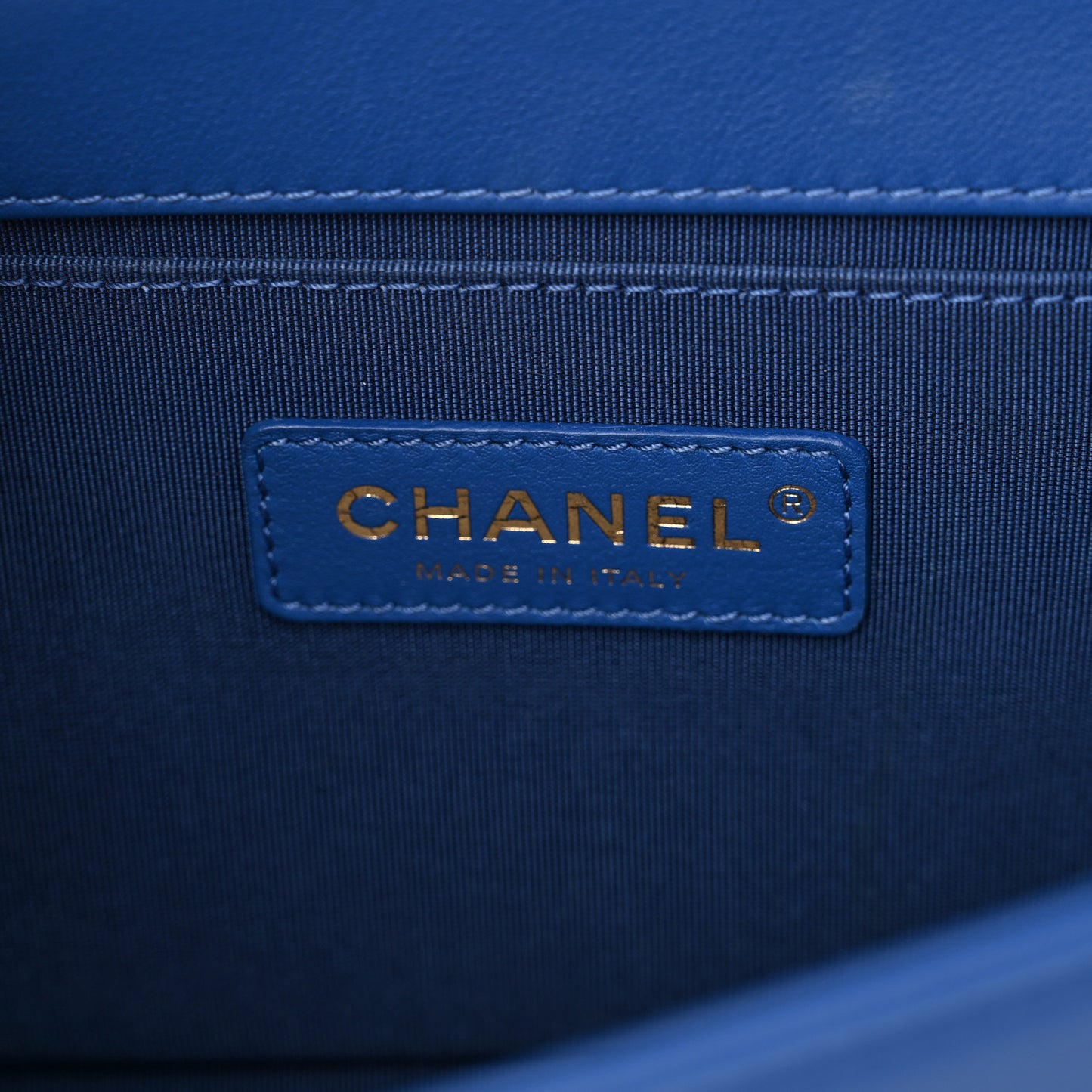 Calfskin Quilted Medium Boy Flap Blue