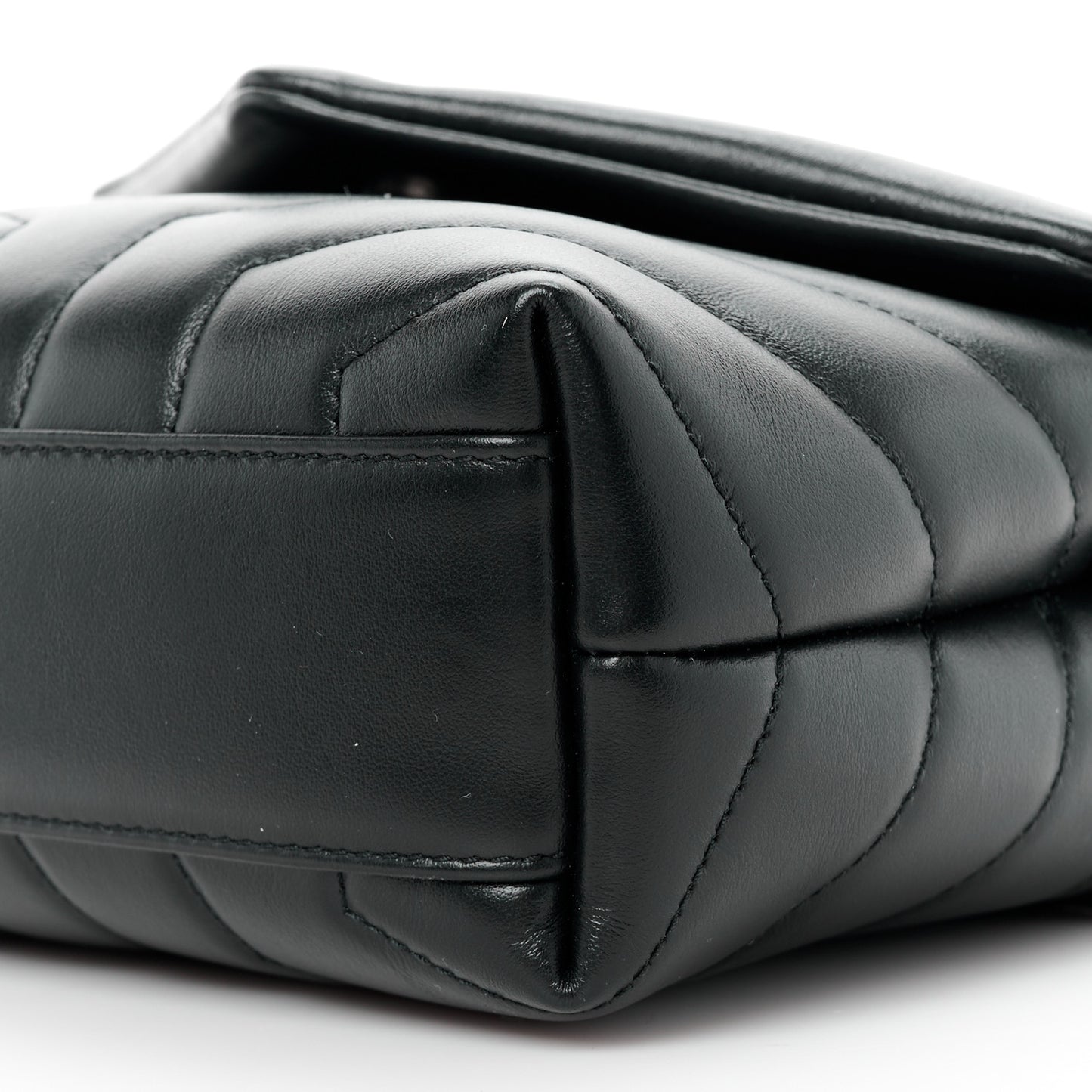 Calfskin Y Quilted Monogram Monochrome Toy Loulou Crossbody Bag Black